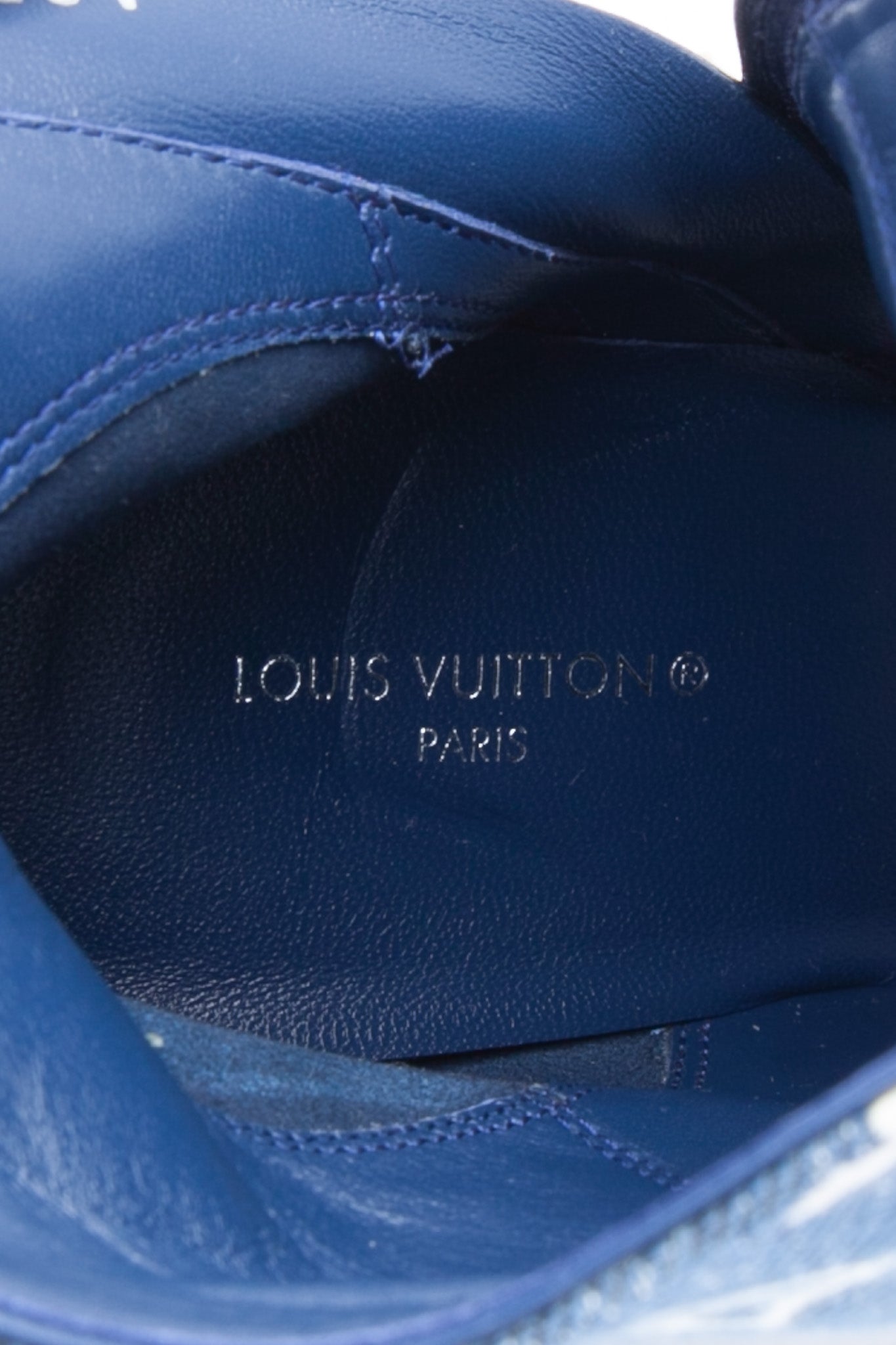 LOUIS VUITTON Navy Blue Denim Monogram Silhouette Ankle Boots 36.5