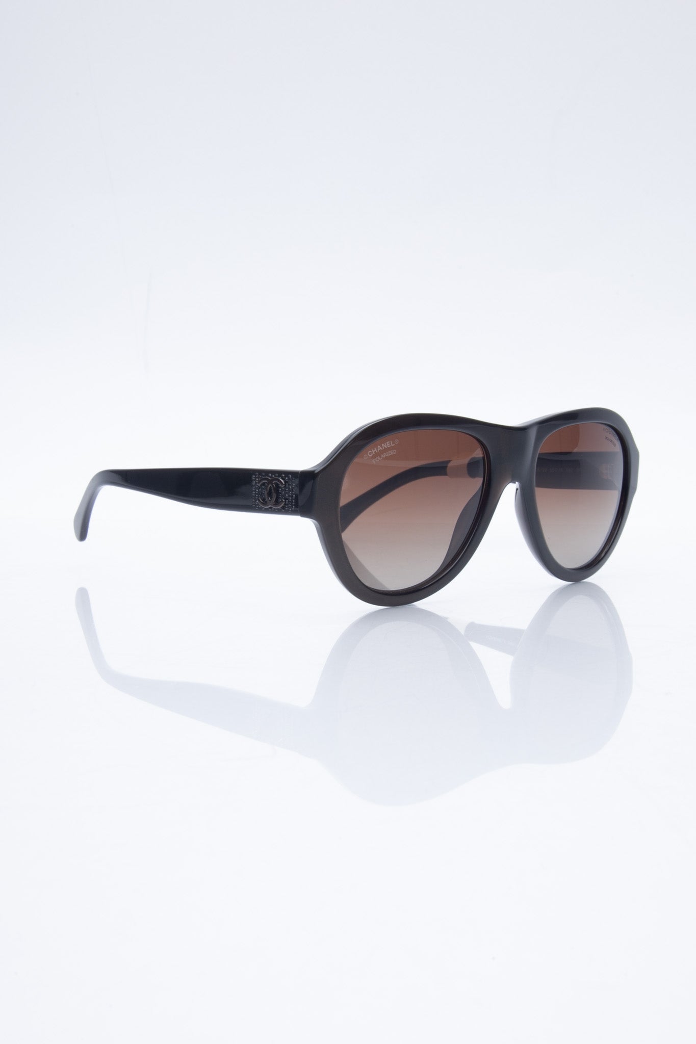 CHANEL Sunglasses Brown Shine