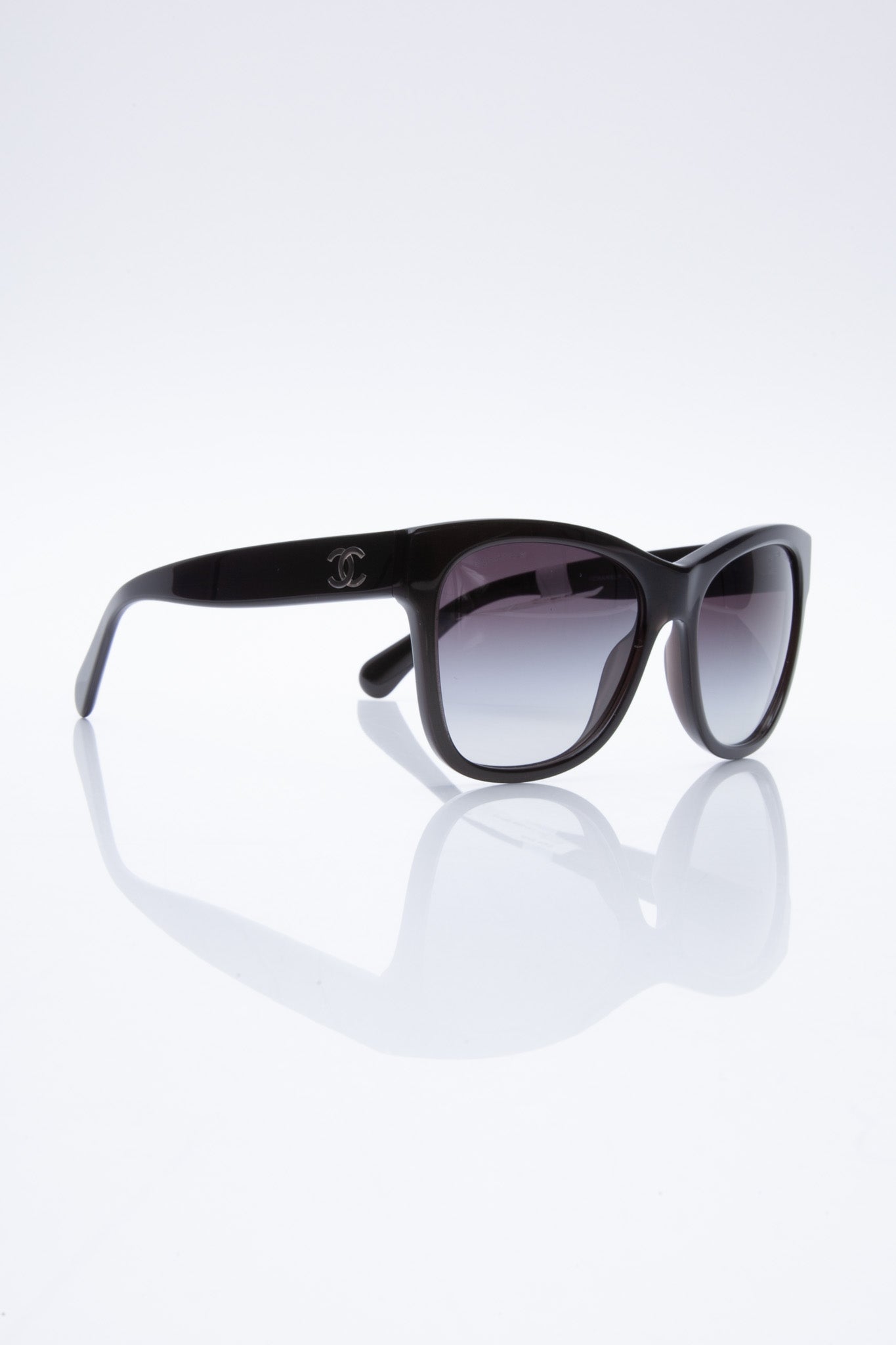 CHANEL Brown Shimmer Frame Square Acetate Sunglasses