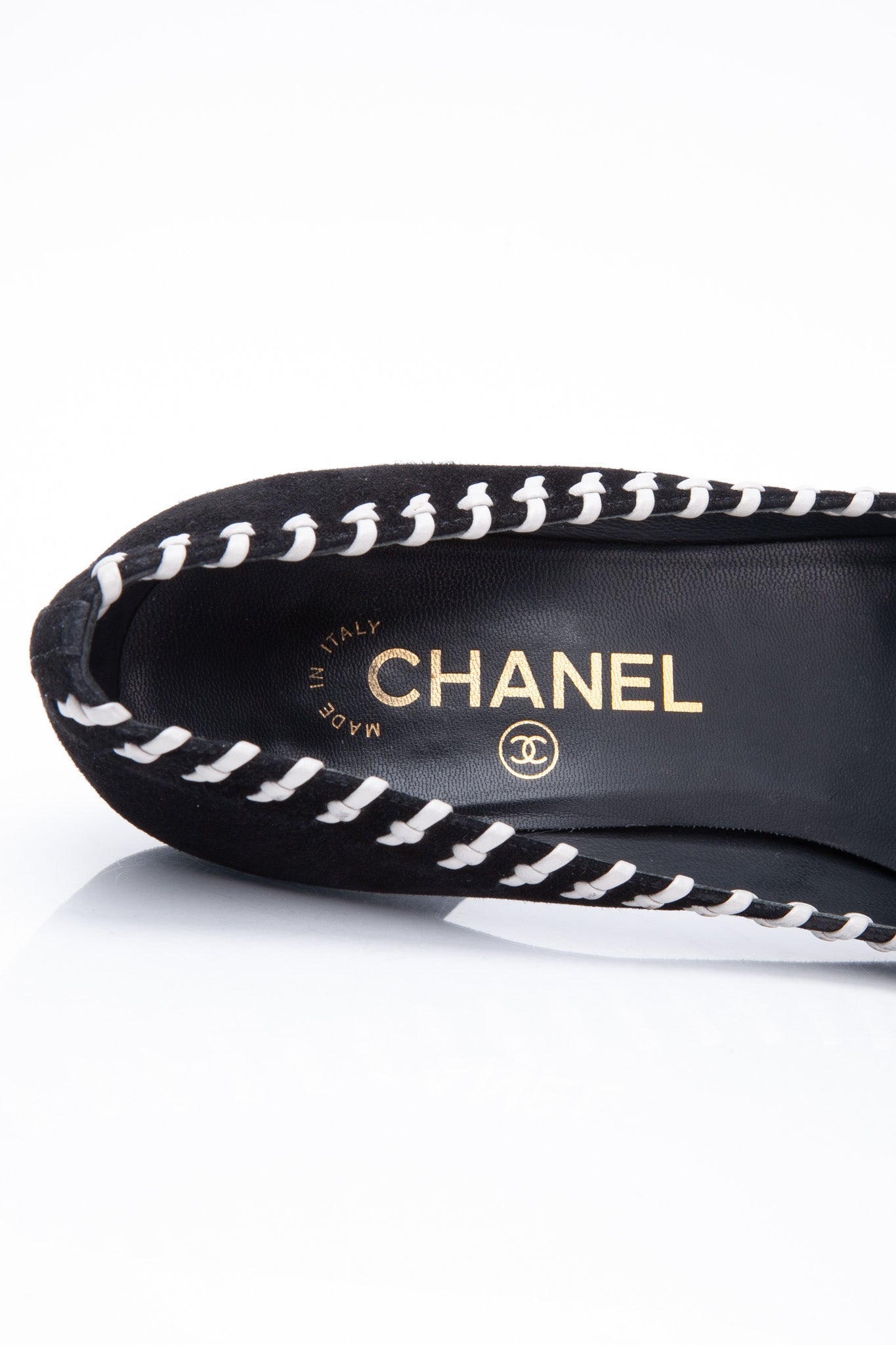 CHANEL Pumps Cocomark Suede Heel Shoes size 38