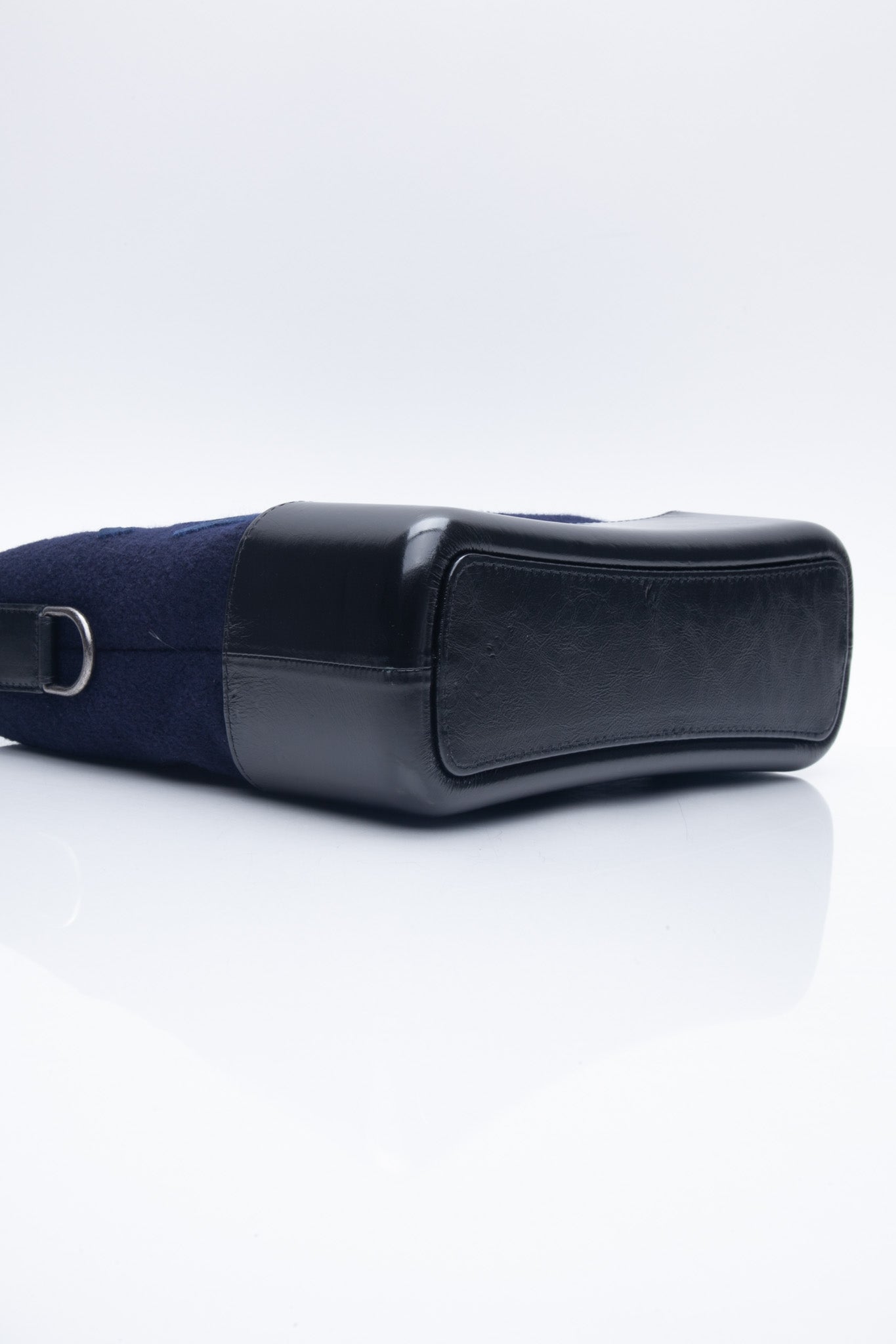 CHANEL Navy Paris Hamburg Felt Gabrielle Hobo Embroidered Wool and Calfskin