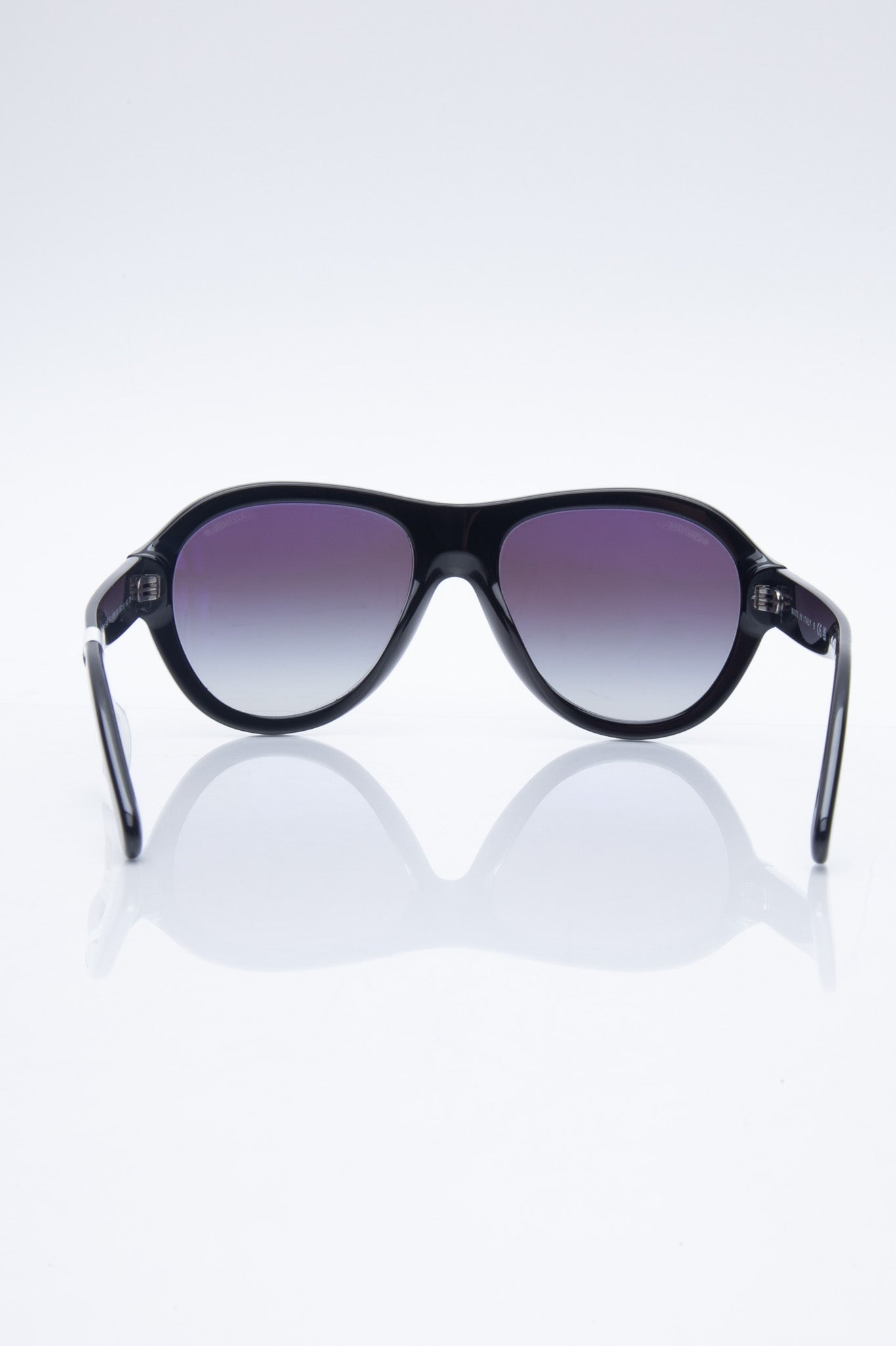 CHANEL Pilot Acetate and Strass Black Frame Sunglasses