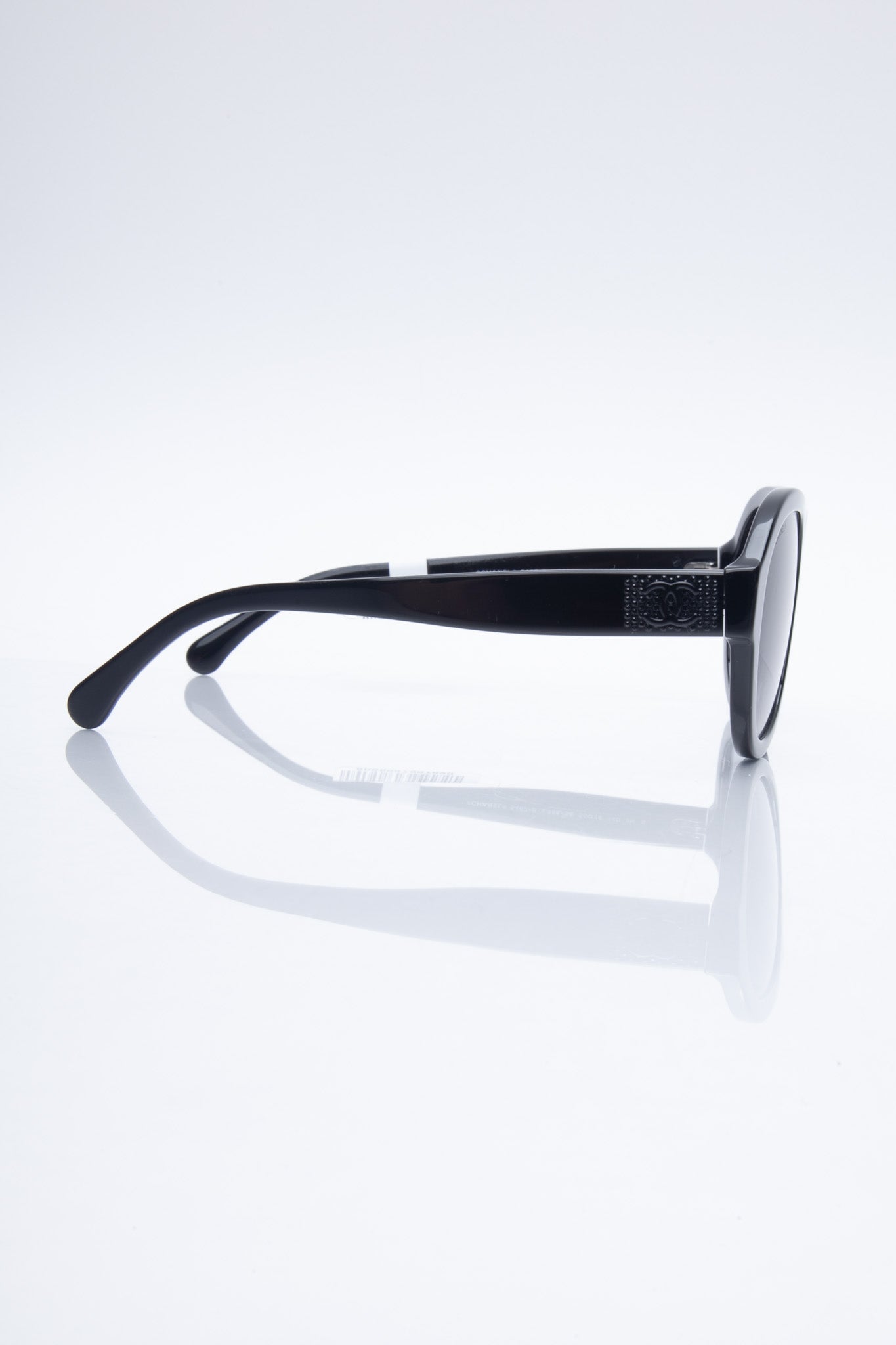 CHANEL Pilot Acetate and Strass Black Frame Sunglasses