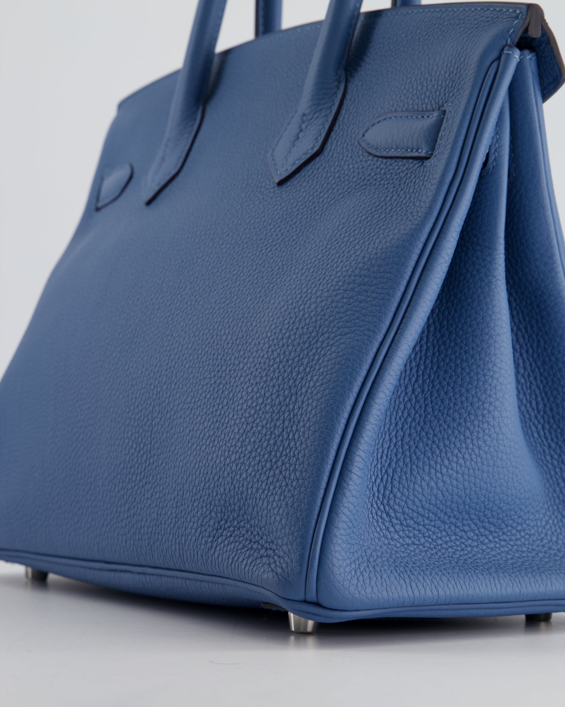 Hermes Birkin Bag 30cm in Bleu Azur Togo Leather and Palladium Hardware