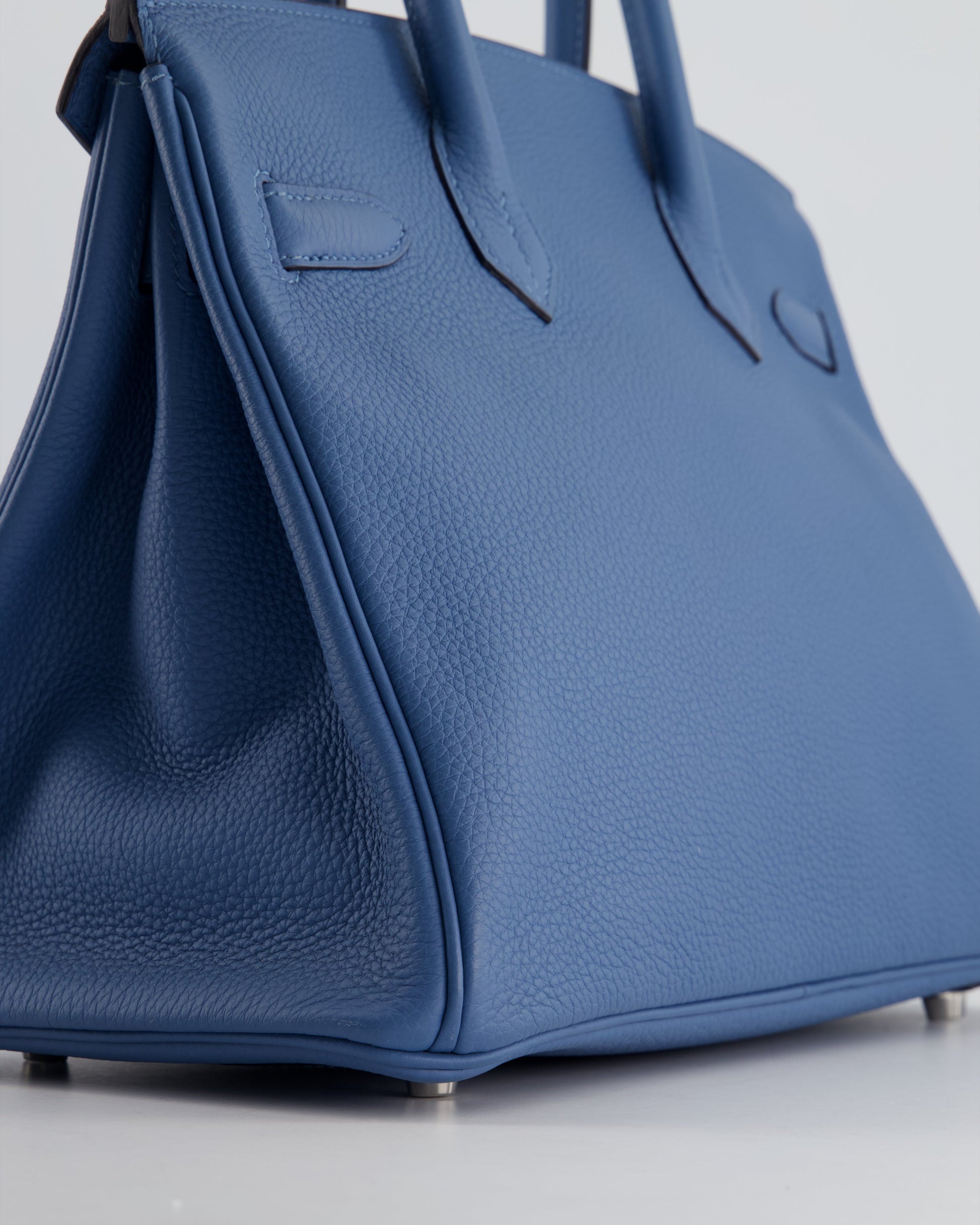 Hermes Birkin Bag 30cm in Bleu Azur Togo Leather and Palladium Hardware