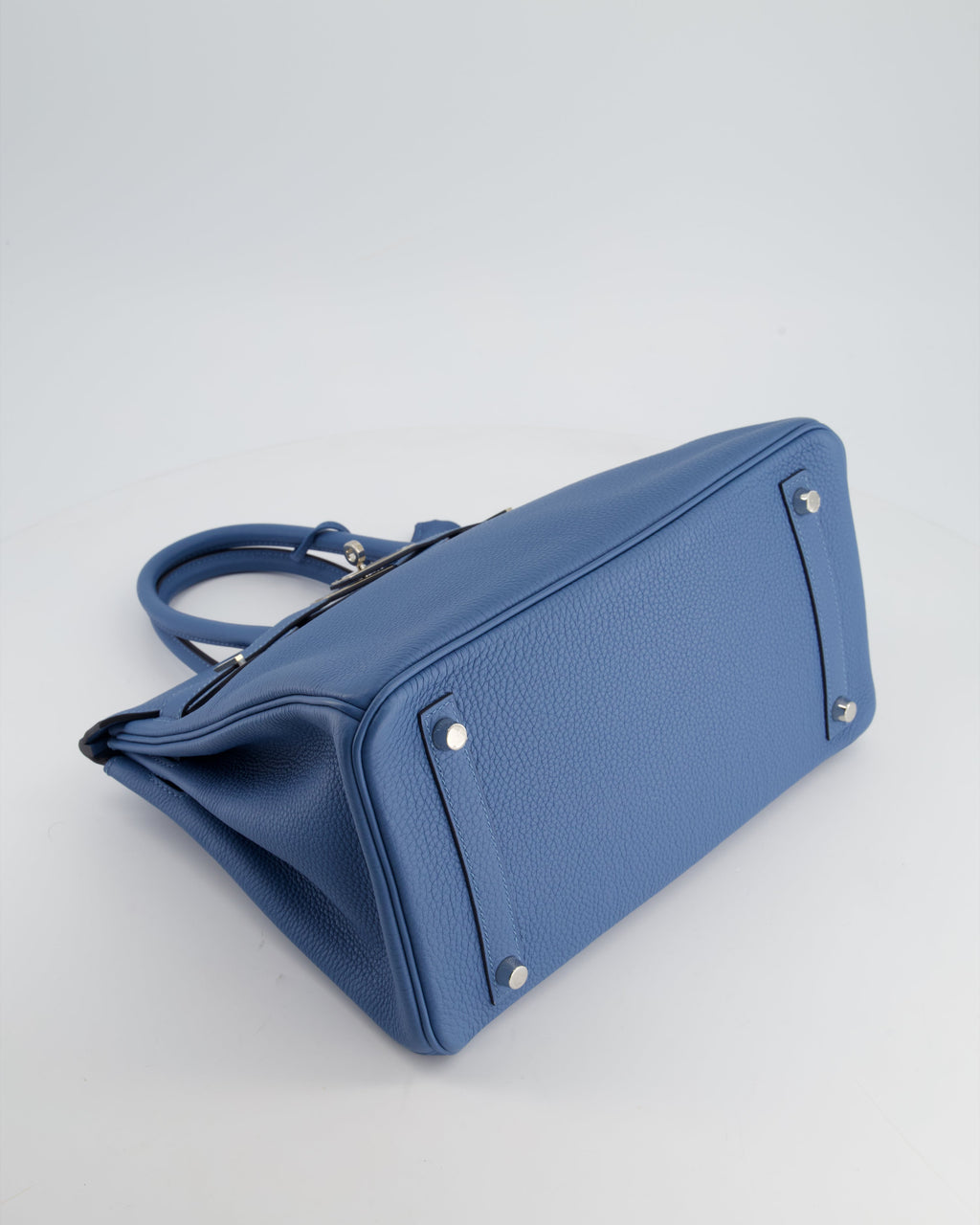 Hermes Birkin Bag 30cm in Bleu Azur Togo Leather and Palladium Hardware