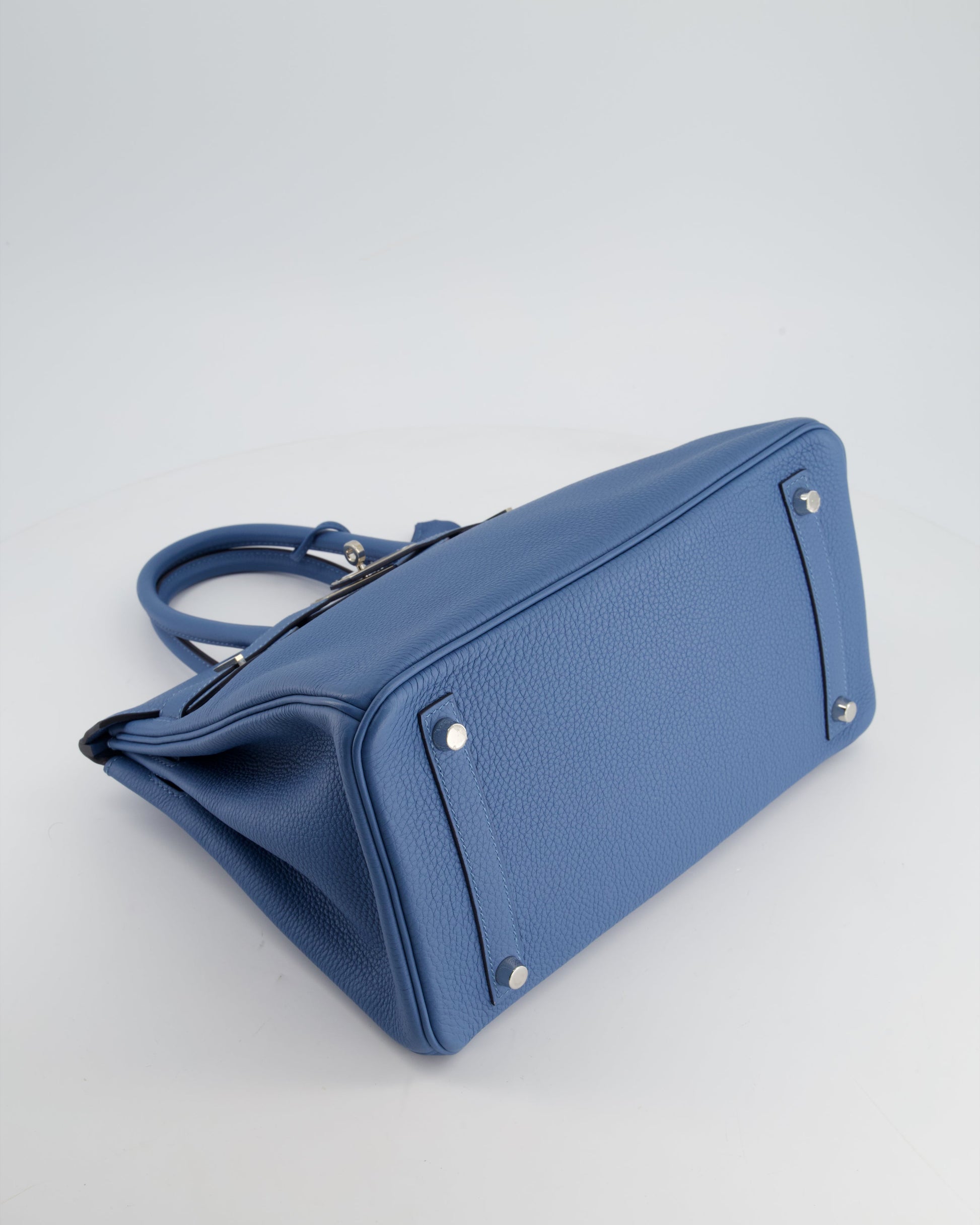 Hermes Birkin Bag 30cm in Bleu Azur Togo Leather and Palladium Hardware