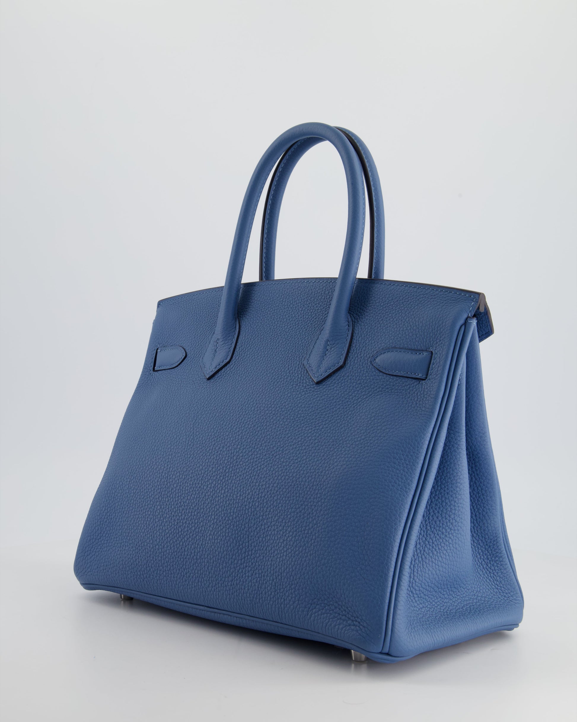 Hermes Birkin Bag 30cm in Bleu Azur Togo Leather and Palladium Hardware