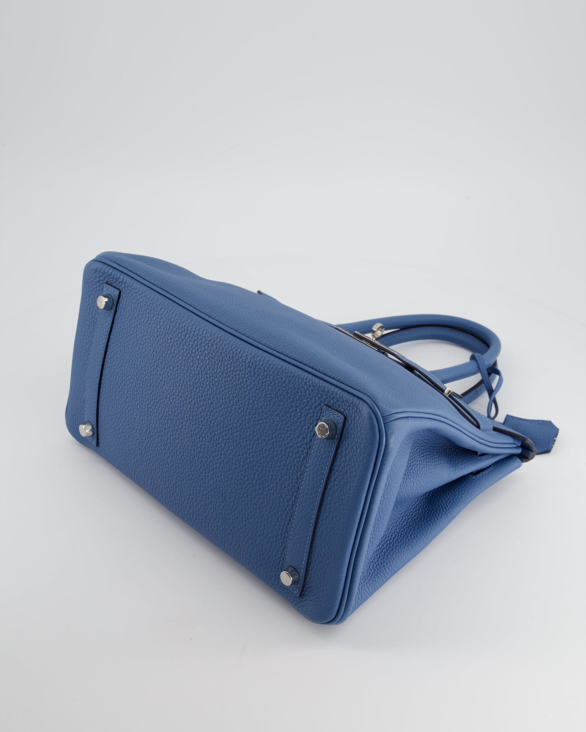 Hermes Birkin Bag 30cm in Bleu Azur Togo Leather and Palladium Hardware