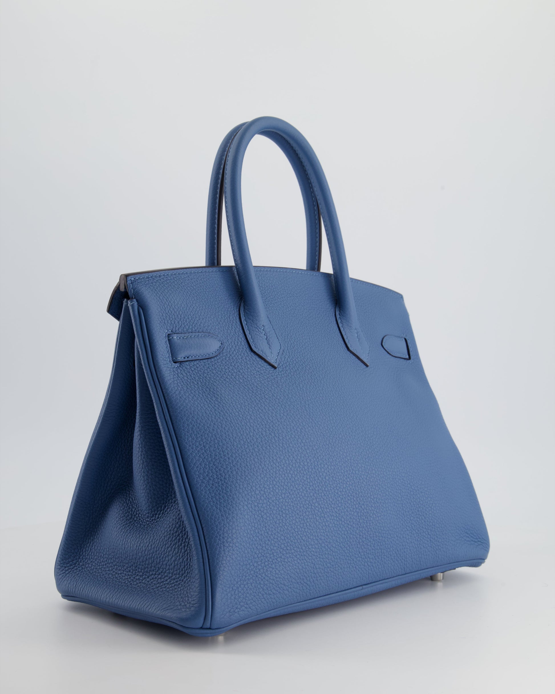Hermes Birkin Bag 30cm in Bleu Azur Togo Leather and Palladium Hardware