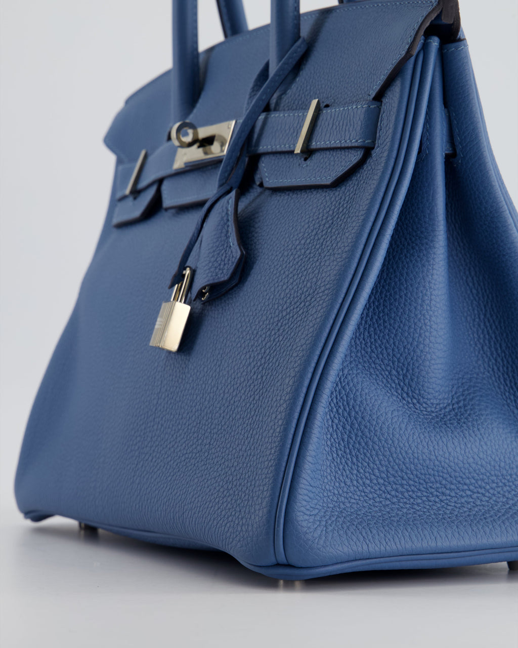 Hermes Birkin Bag 30cm in Bleu Azur Togo Leather and Palladium Hardware