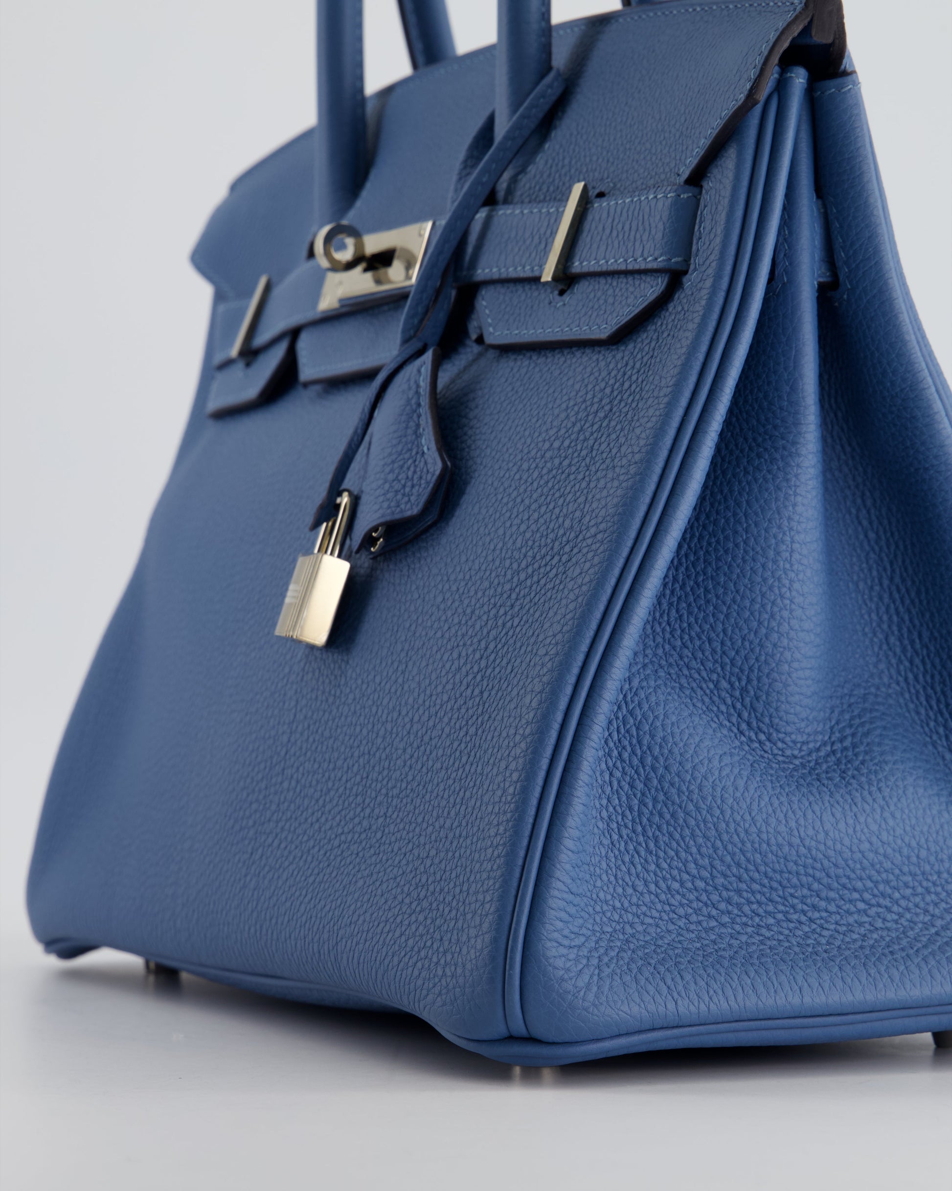Hermes Birkin Bag 30cm in Bleu Azur Togo Leather and Palladium Hardware