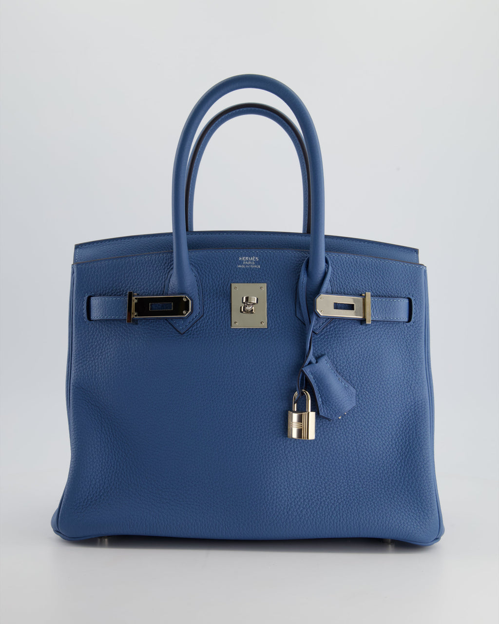 Hermes Birkin Bag 30cm in Bleu Azur Togo Leather and Palladium Hardware