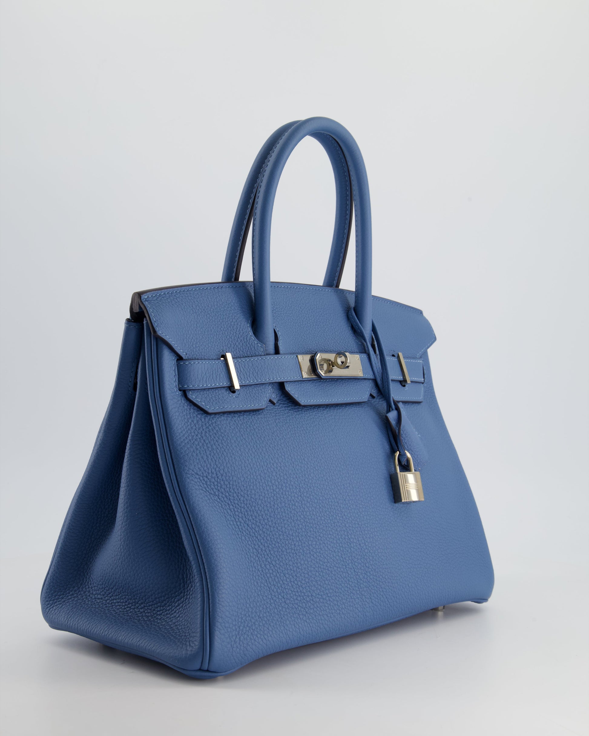 Hermes Birkin Bag 30cm in Bleu Azur Togo Leather and Palladium Hardware