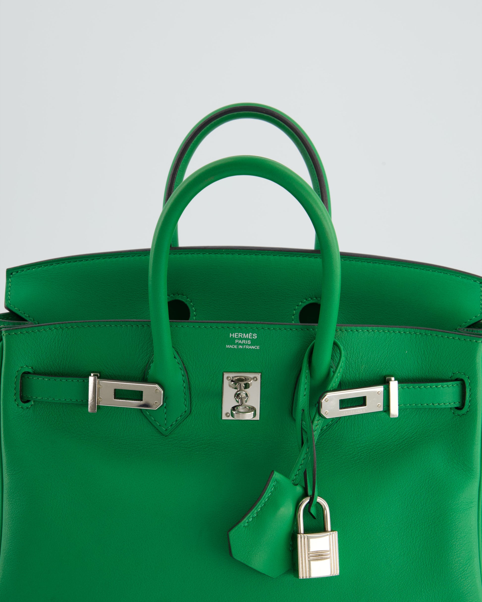 Hermes Birkin Bag 25cm Bamboo in Swift Leather with Palladium Hardware Bag