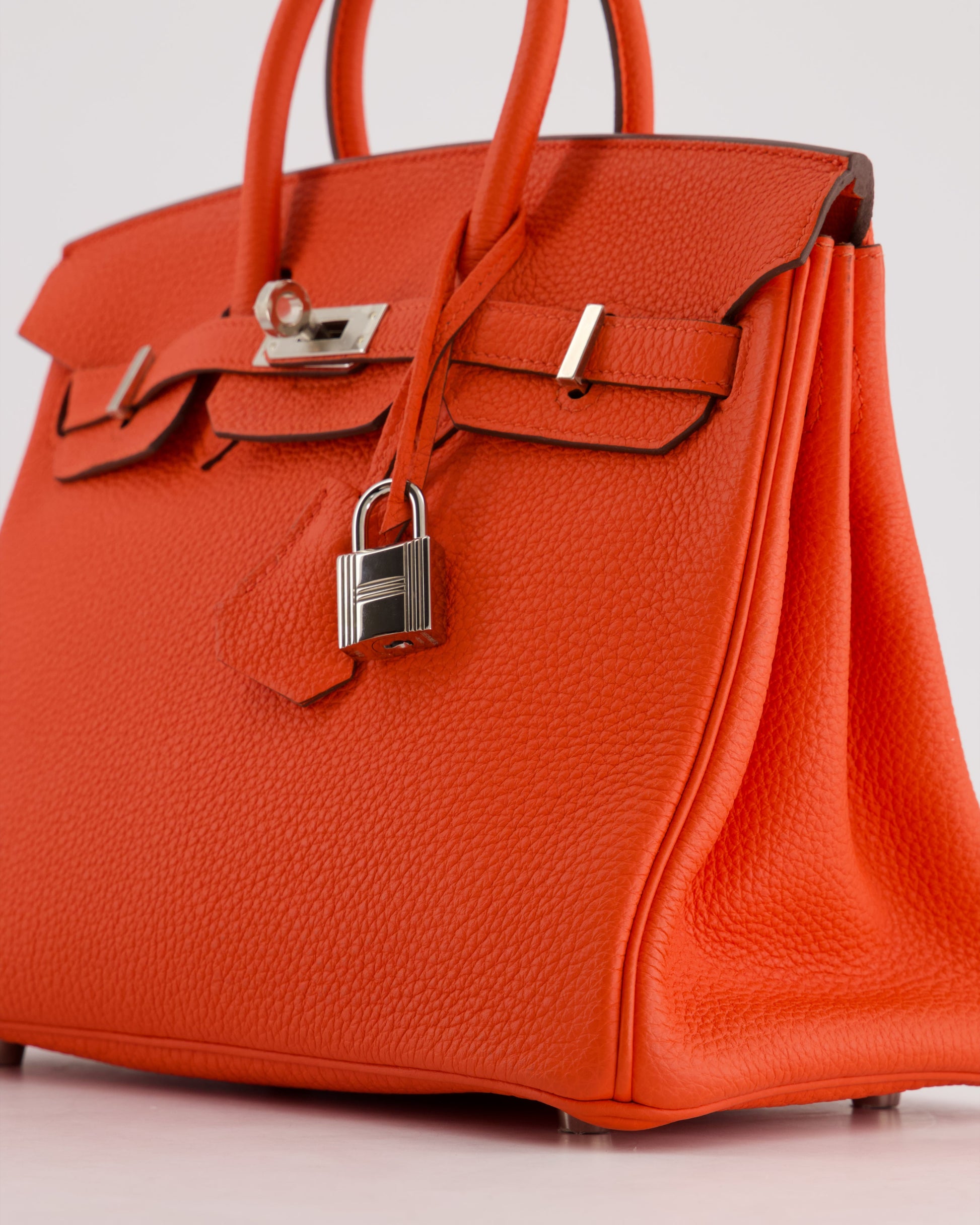 Hermes Birkin 25cm Bag in Capucine Togo Leather and Palladium Hardware