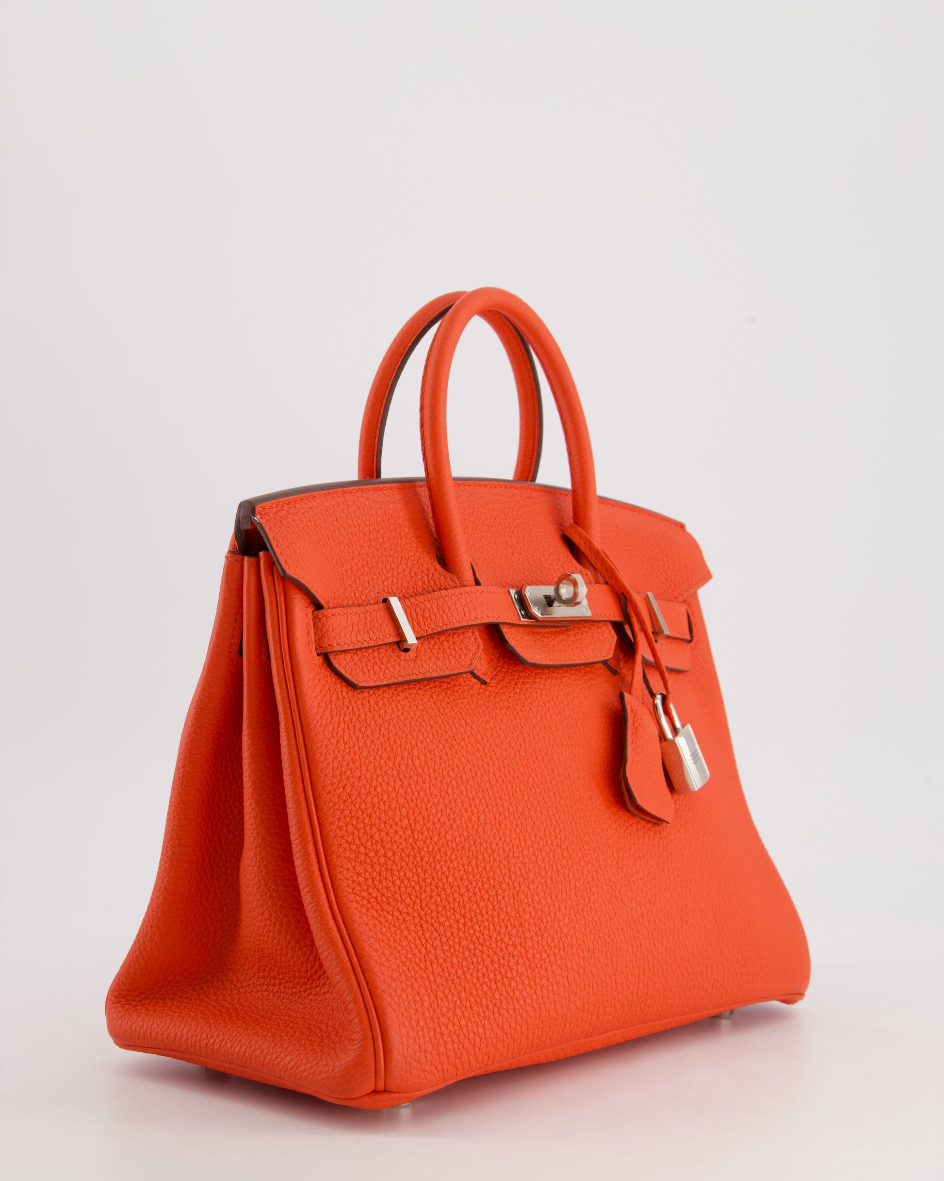 Hermes Birkin 25cm Bag in Capucine Togo Leather and Palladium Hardware