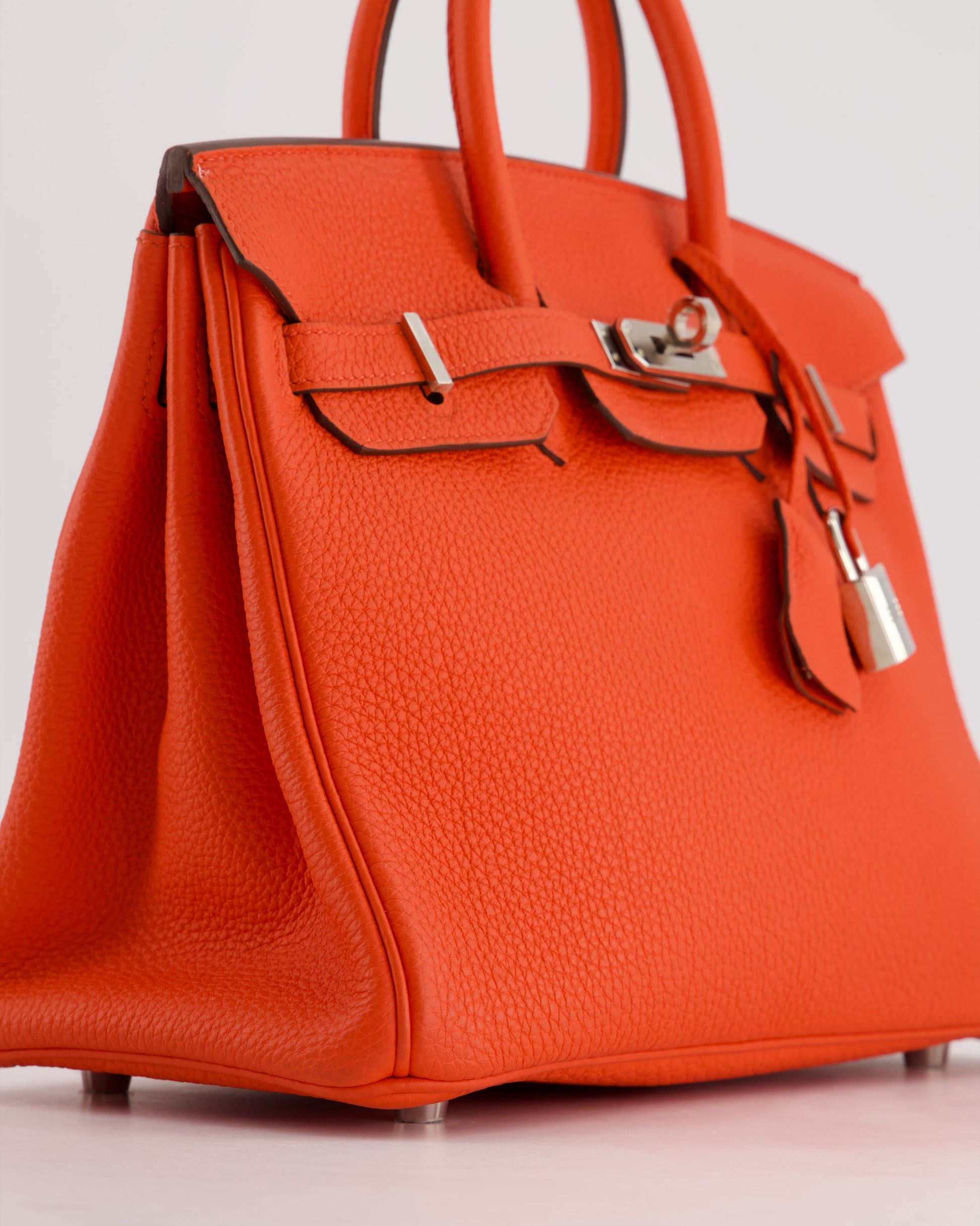 Hermes Birkin 25cm Bag in Capucine Togo Leather and Palladium Hardware
