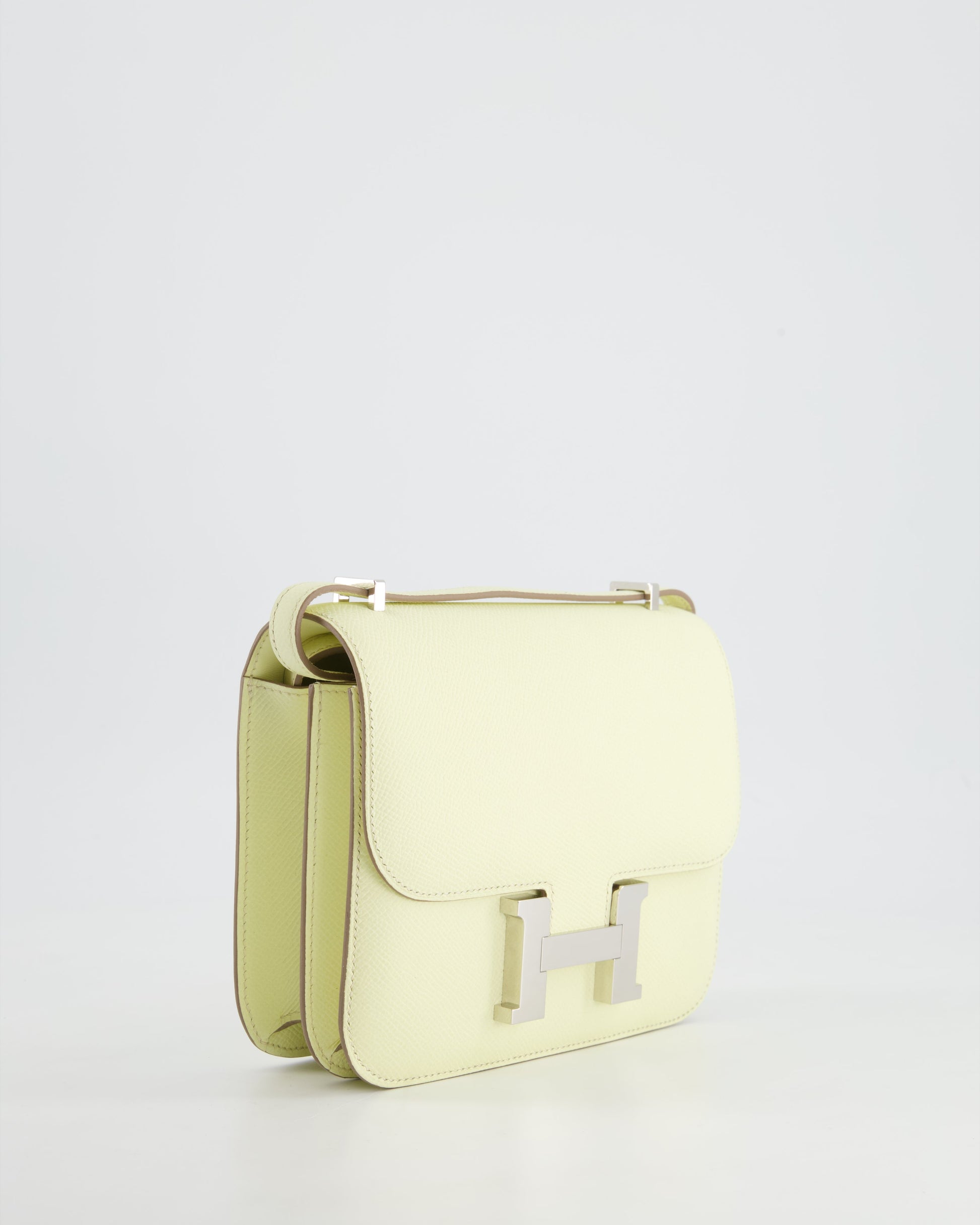 Hermes Constance III Mini 18cm Miroir Bag in Jaune Milton Epsom Leather with Palladium Hardware