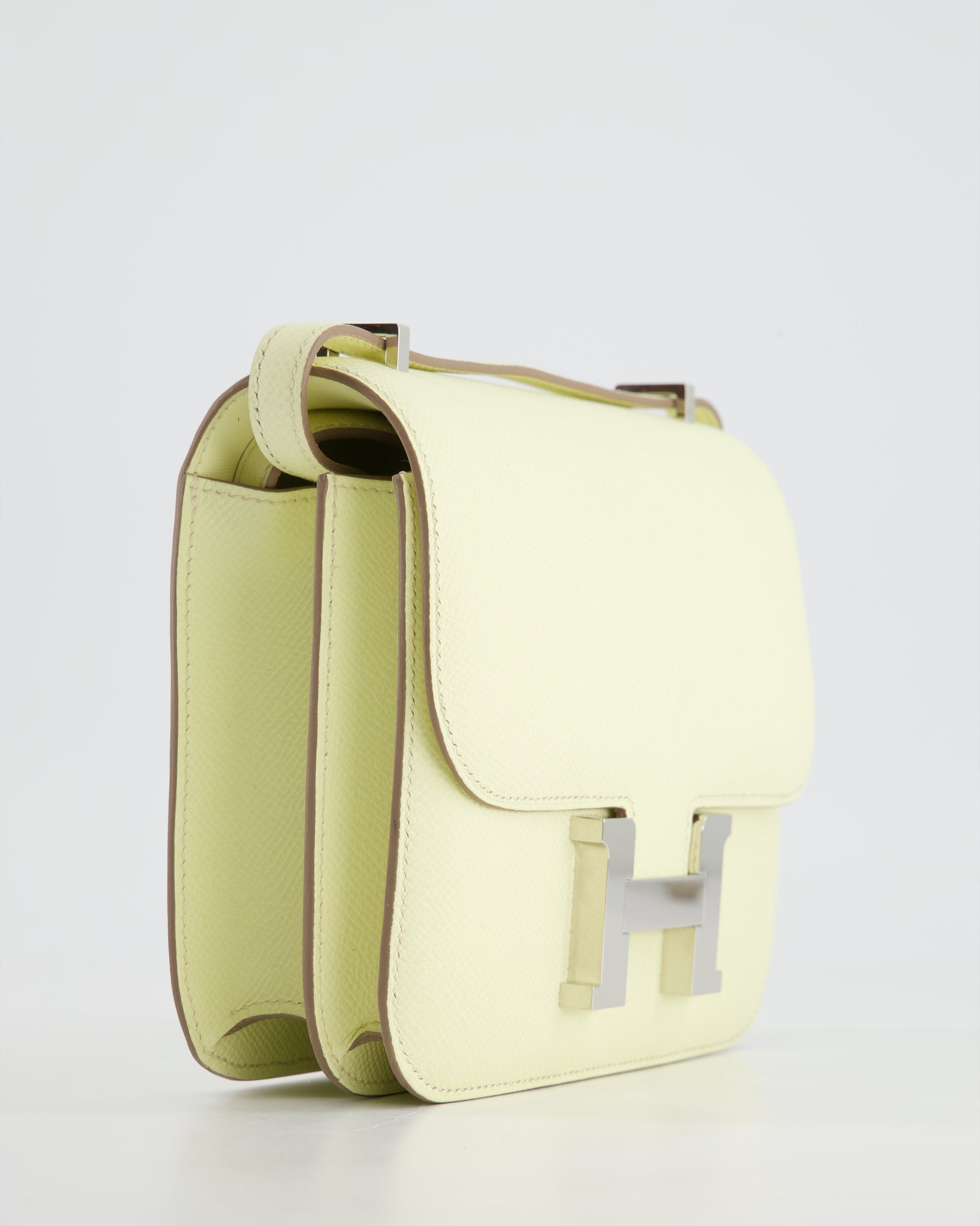 Hermes Constance III Mini 18cm Miroir Bag in Jaune Milton Epsom Leather with Palladium Hardware