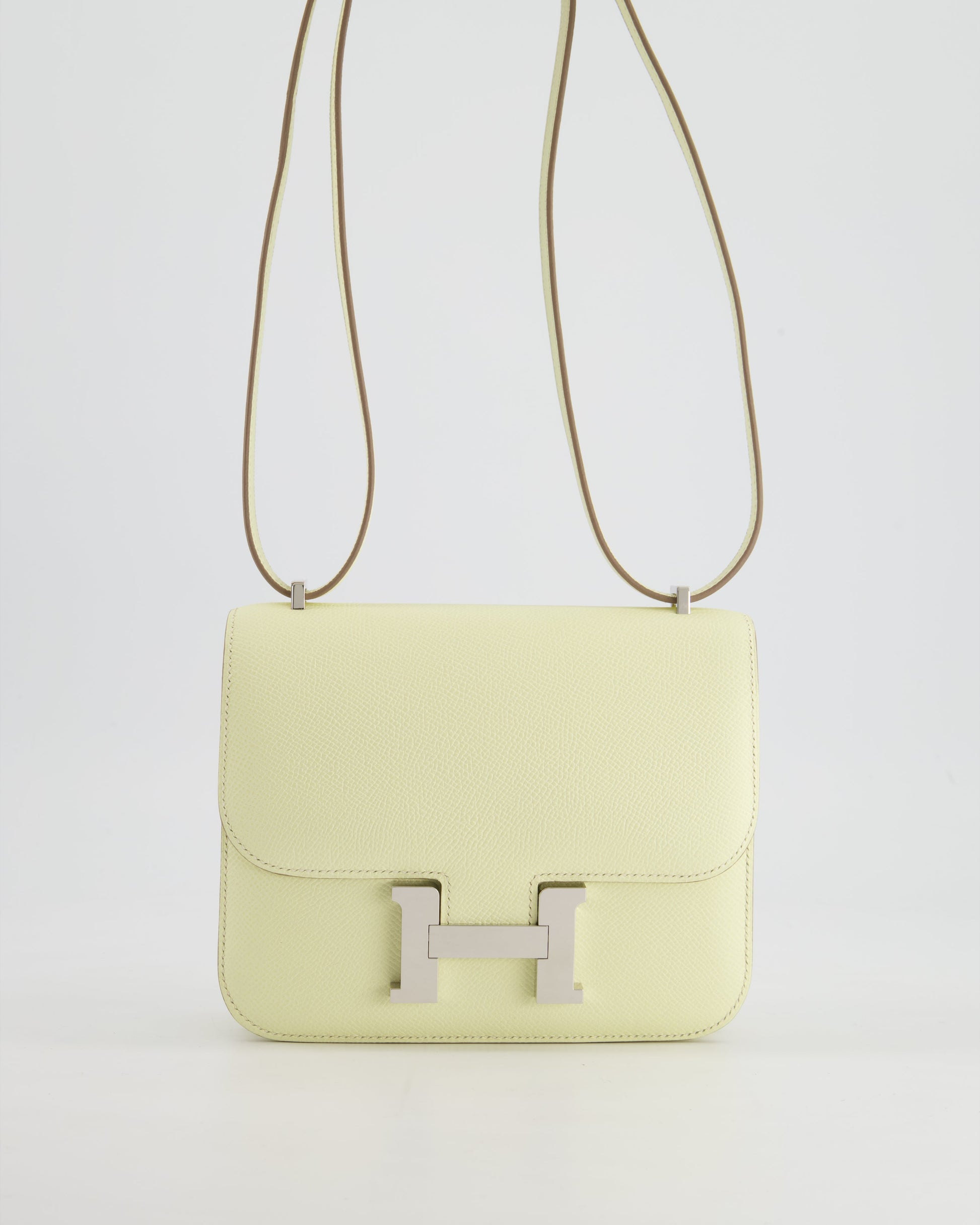 Hermes Constance III Mini 18cm Miroir Bag in Jaune Milton Epsom Leather with Palladium Hardware