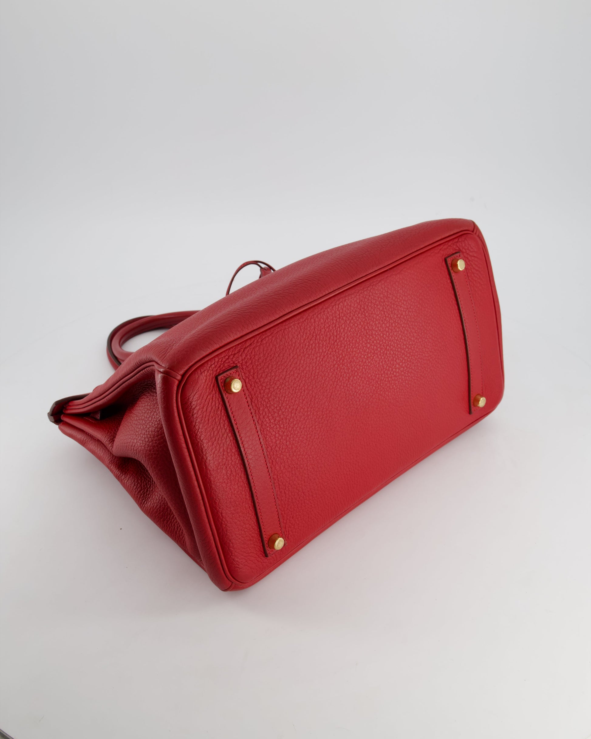 Hermes Birkin 35cm Retourne Bag in Rouge Clemence Leather with Gold Hardware