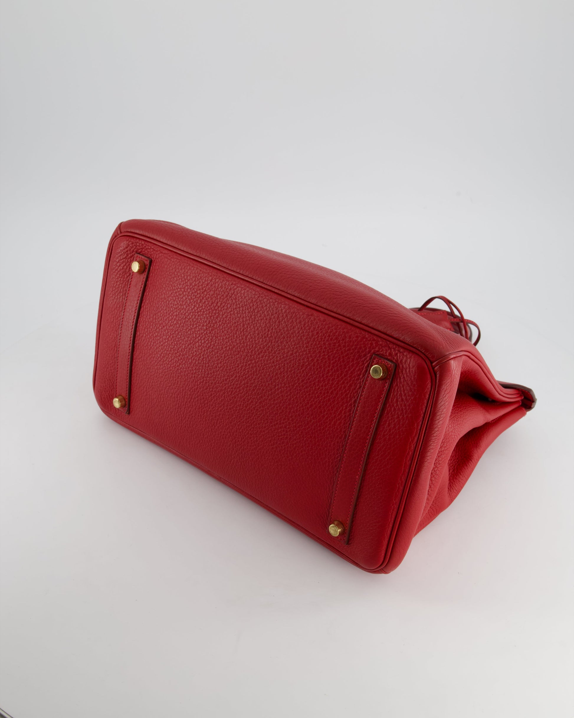 Hermes Birkin 35cm Retourne Bag in Rouge Clemence Leather with Gold Hardware