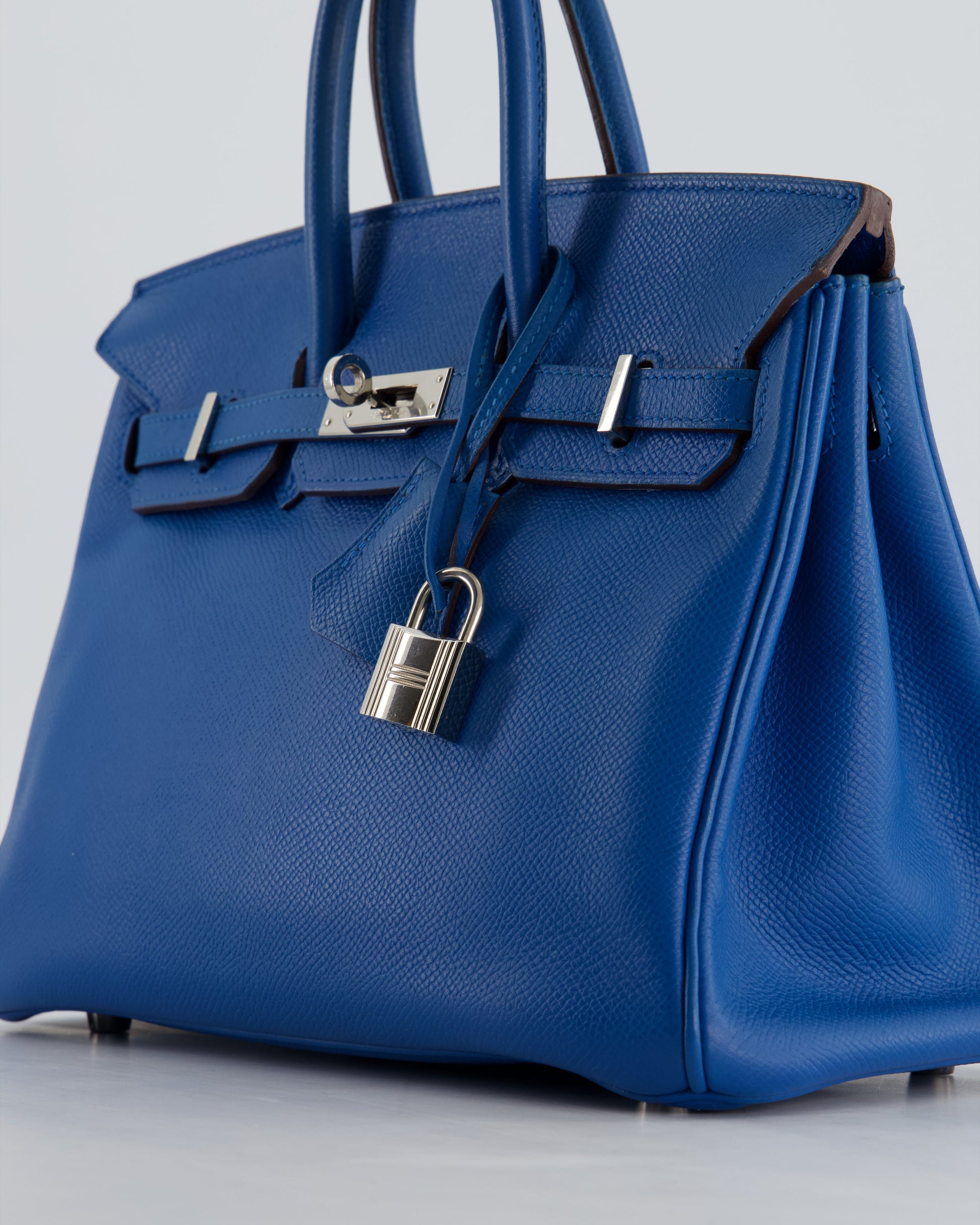 Hermes Birkin 25cm Retourne in Bleu De Galice Epsom Leather with Palladium Hardware