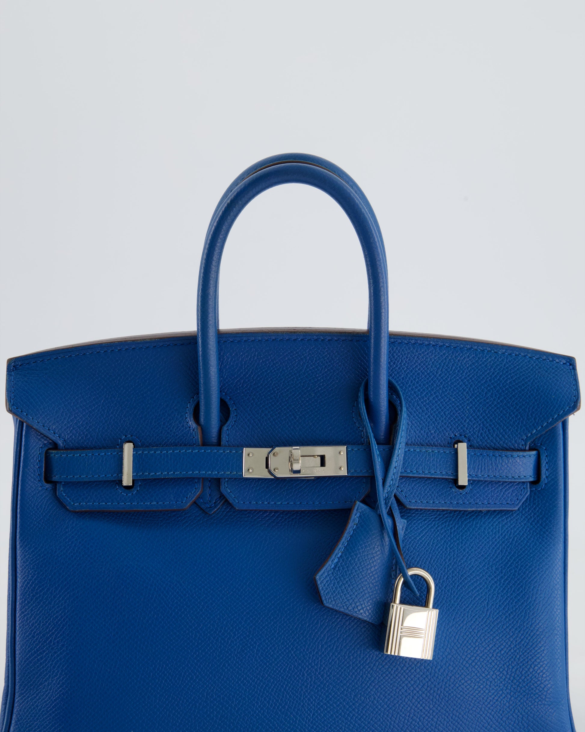 Hermes Birkin 25cm Retourne in Bleu De Galice Epsom Leather with Palladium Hardware