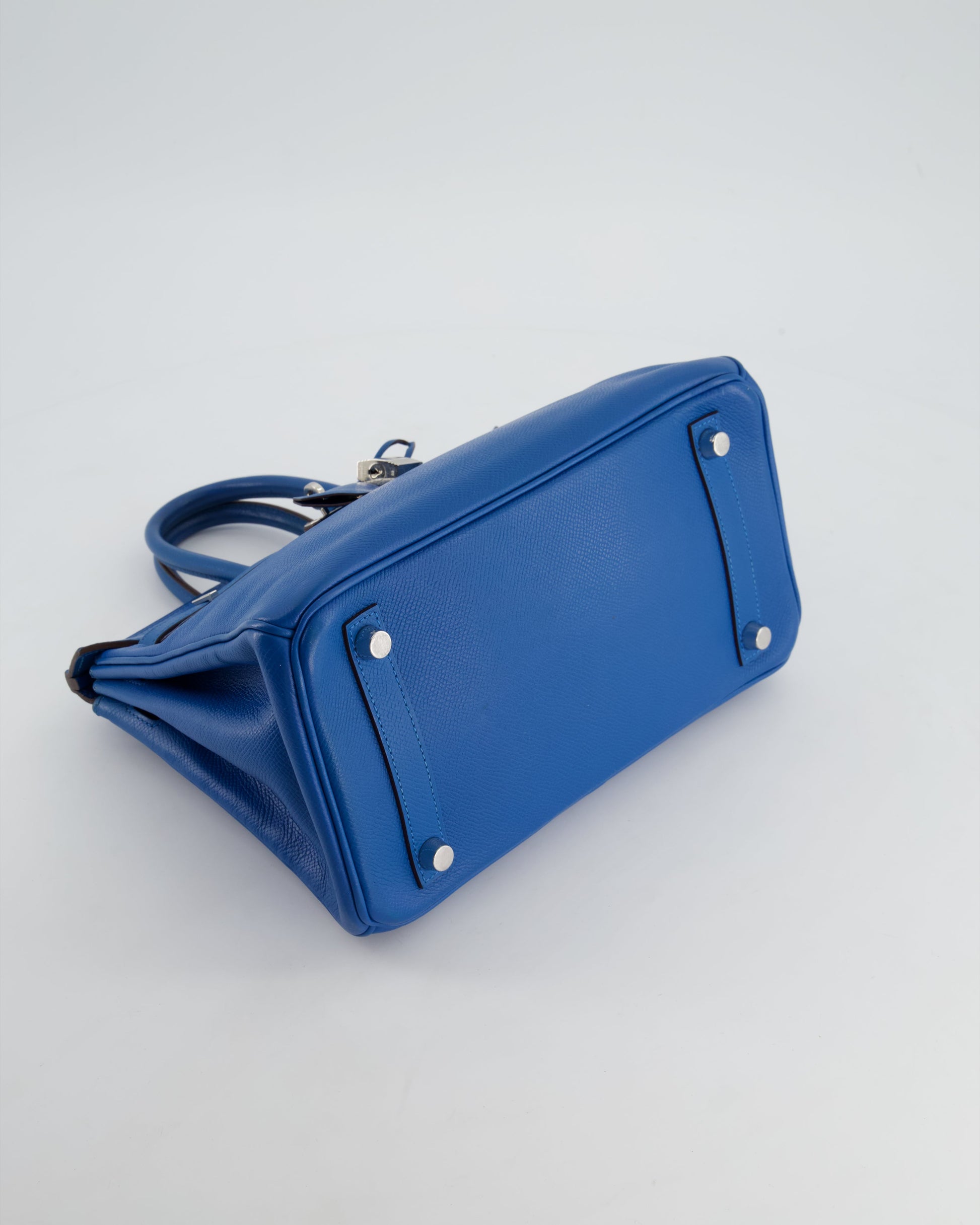 Hermes Birkin 25cm Retourne in Bleu De Galice Epsom Leather with Palladium Hardware