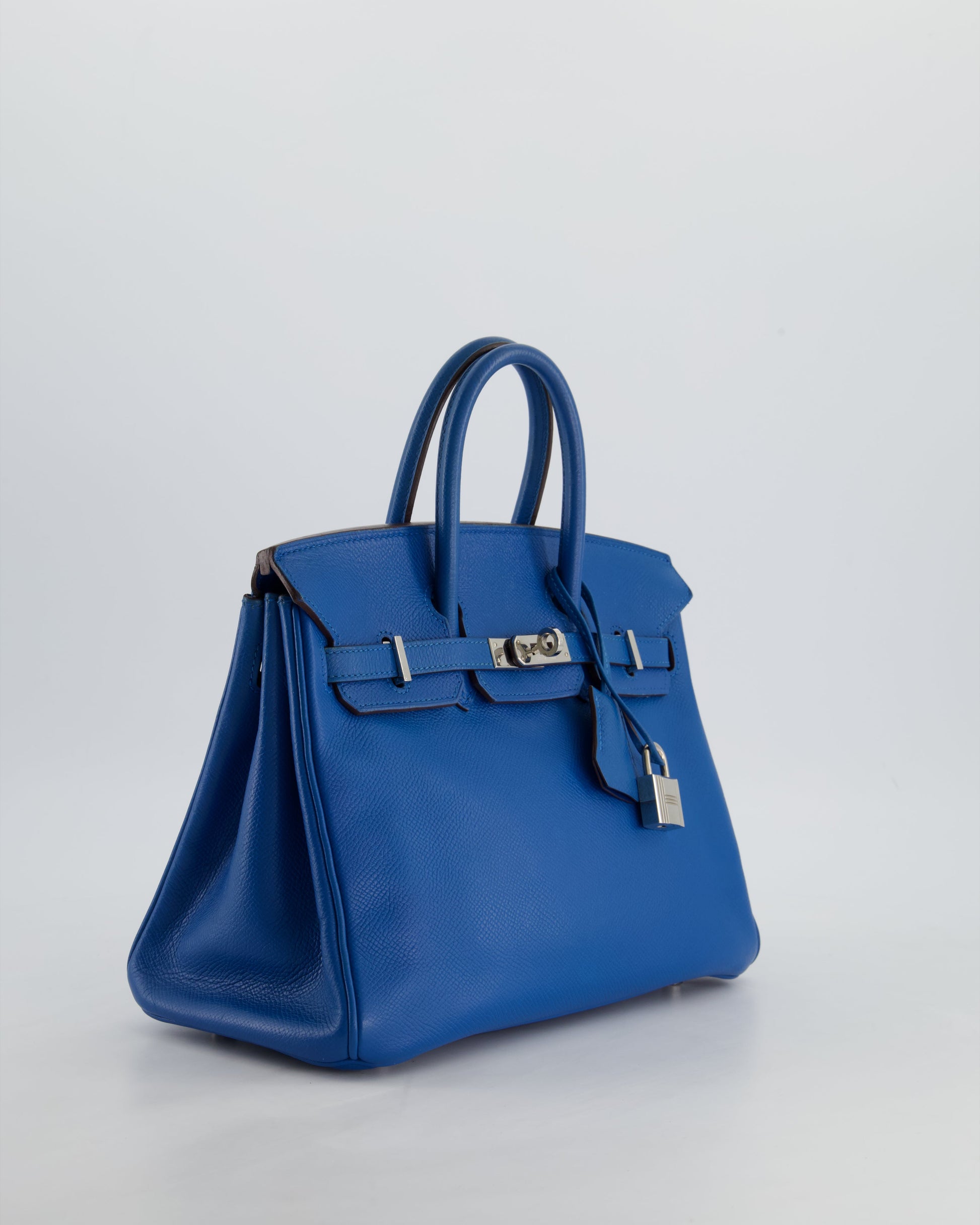 Hermes Birkin 25cm Retourne in Bleu De Galice Epsom Leather with Palladium Hardware