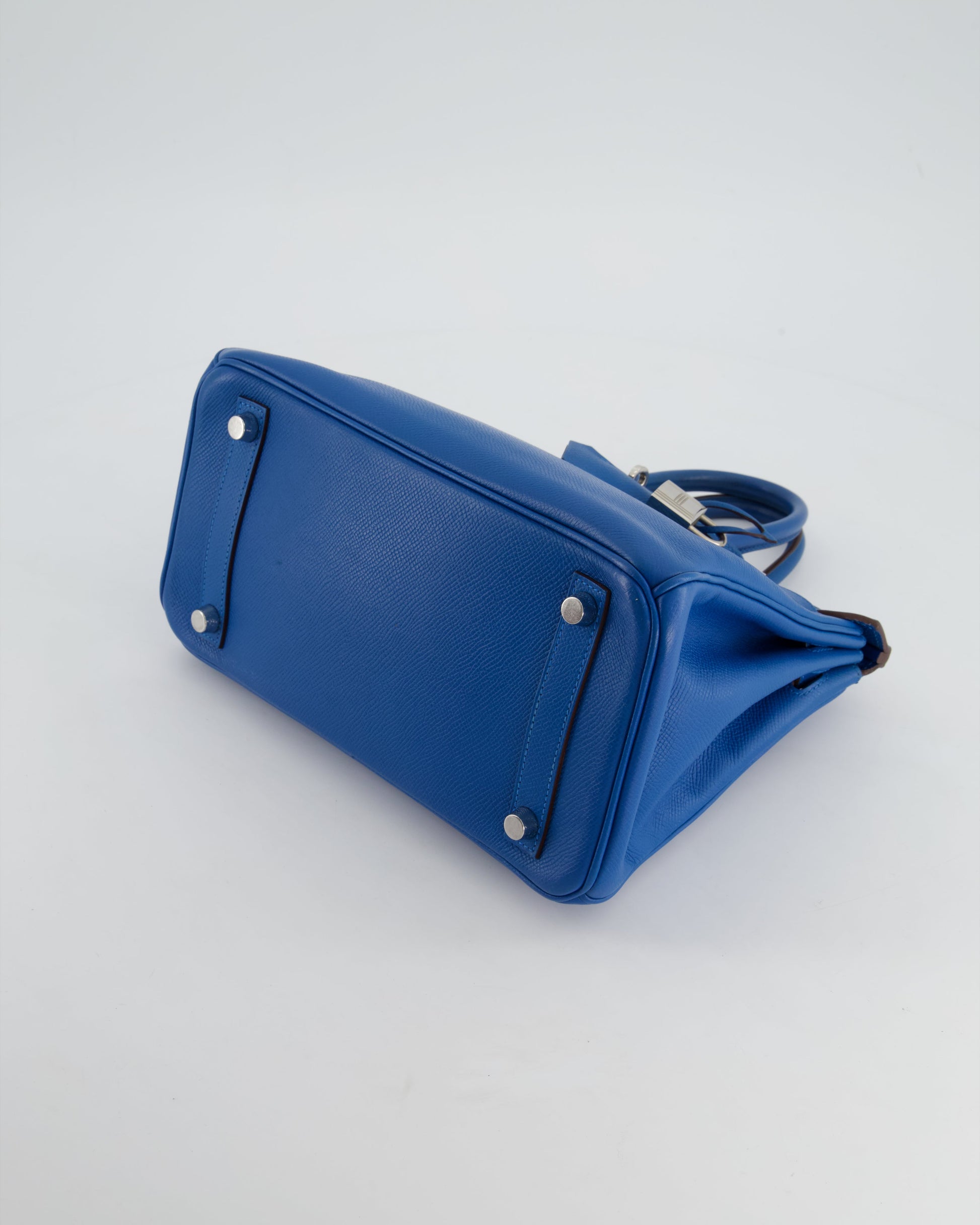 Hermes Birkin 25cm Retourne in Bleu De Galice Epsom Leather with Palladium Hardware