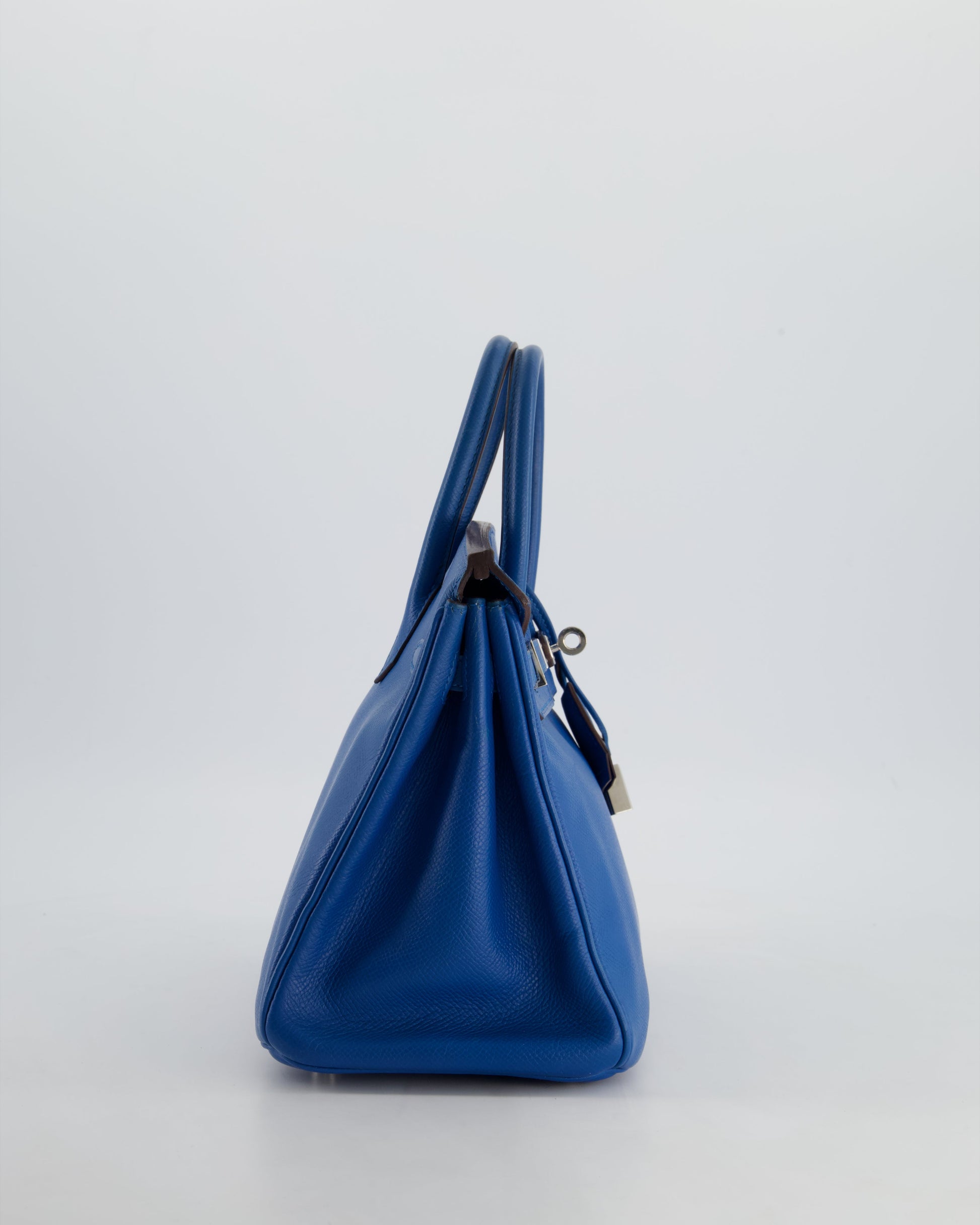 Hermes Birkin 25cm Retourne in Bleu De Galice Epsom Leather with Palladium Hardware