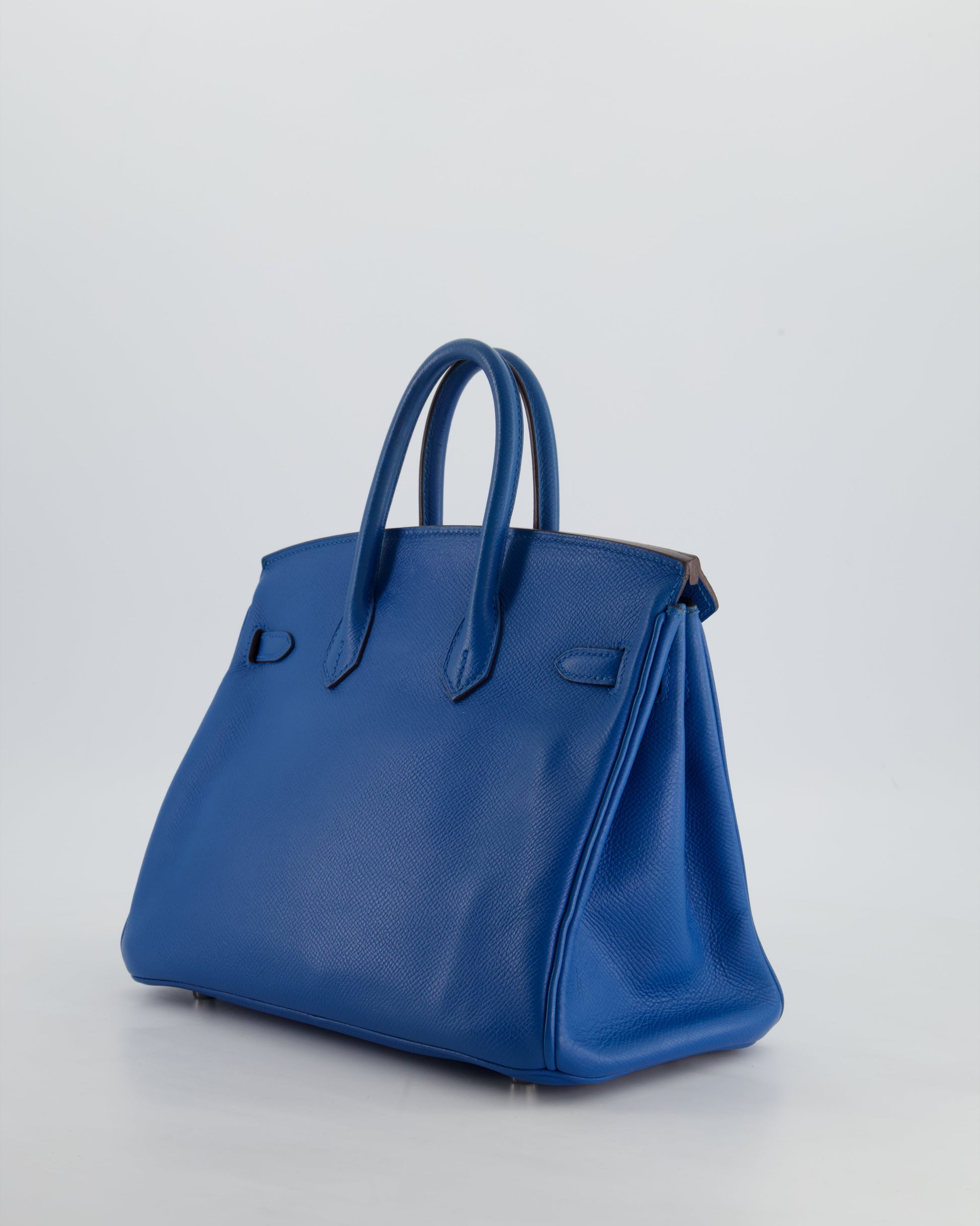 Hermes Birkin 25cm Retourne in Bleu De Galice Epsom Leather with Palladium Hardware