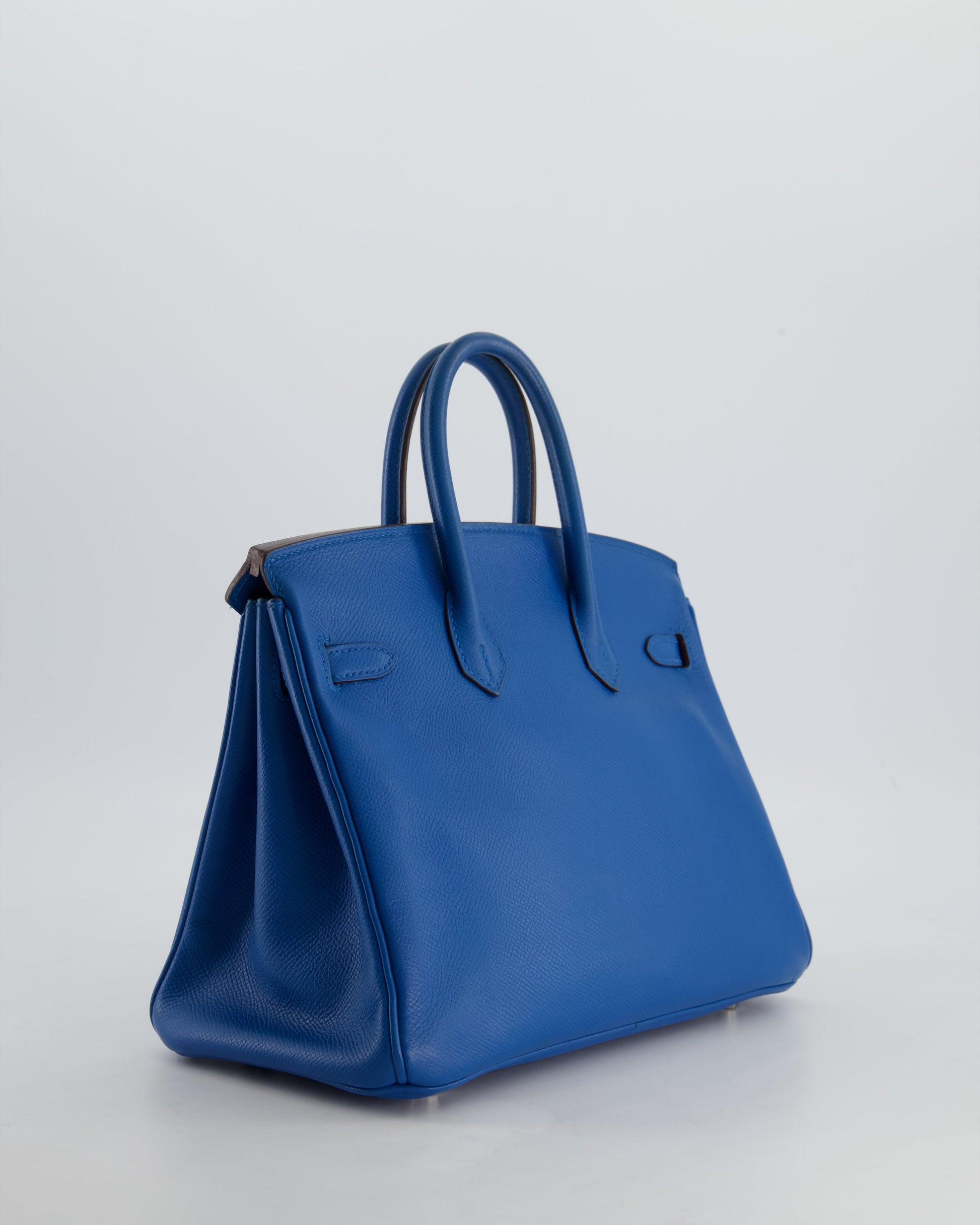 Hermes Birkin 25cm Retourne in Bleu De Galice Epsom Leather with Palladium Hardware