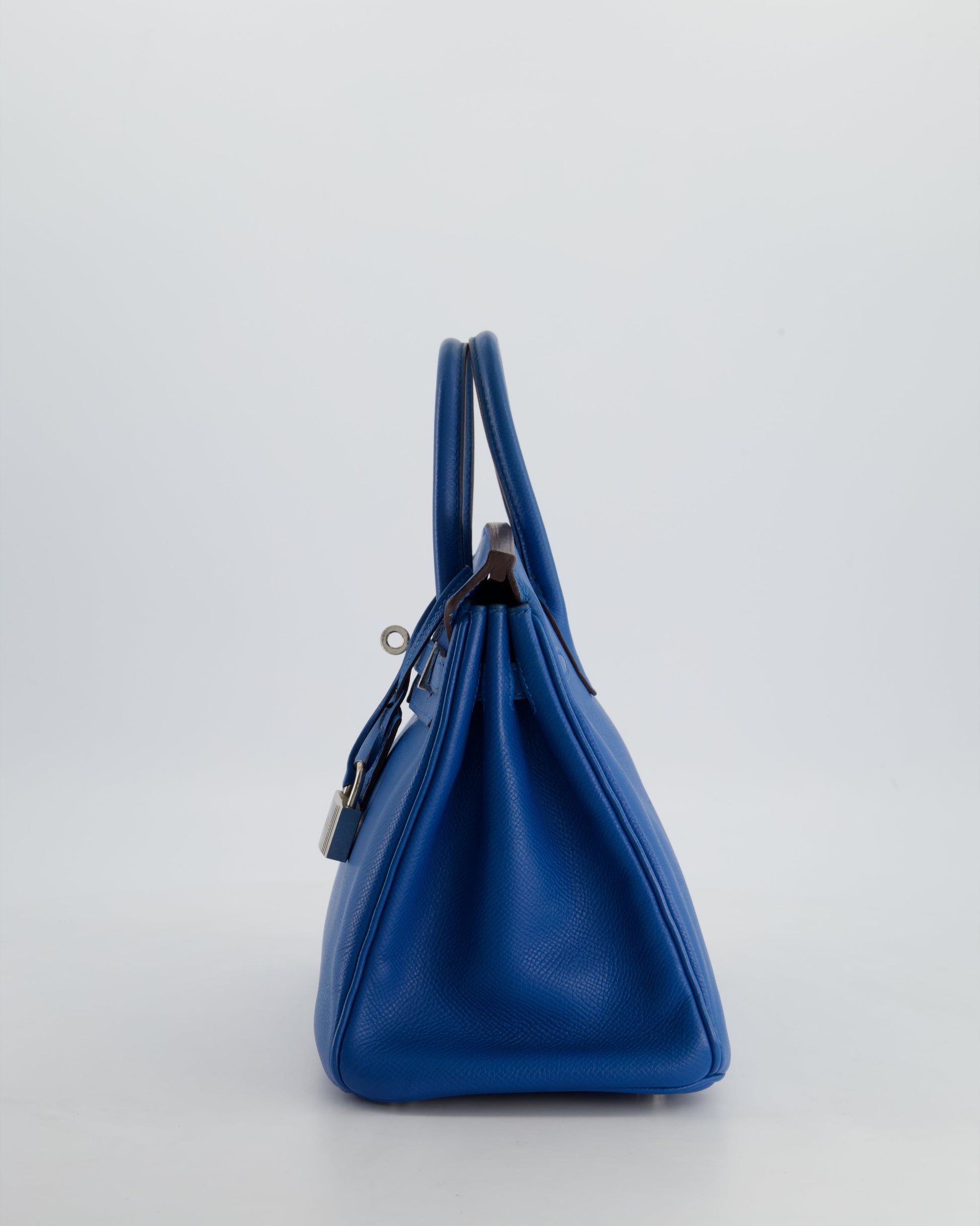 Hermes Birkin 25cm Retourne in Bleu De Galice Epsom Leather with Palladium Hardware