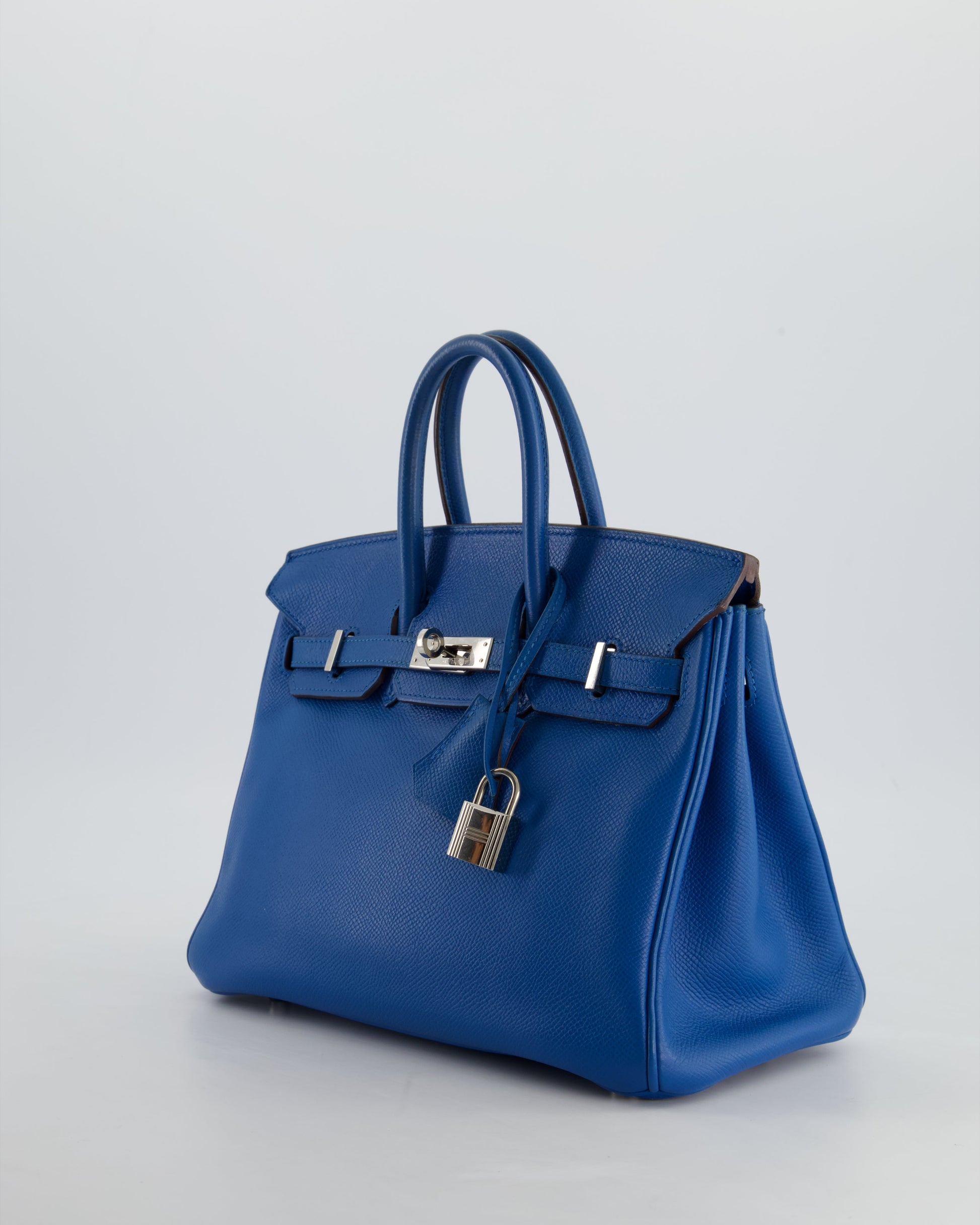 Hermes Birkin 25cm Retourne in Bleu De Galice Epsom Leather with Palladium Hardware