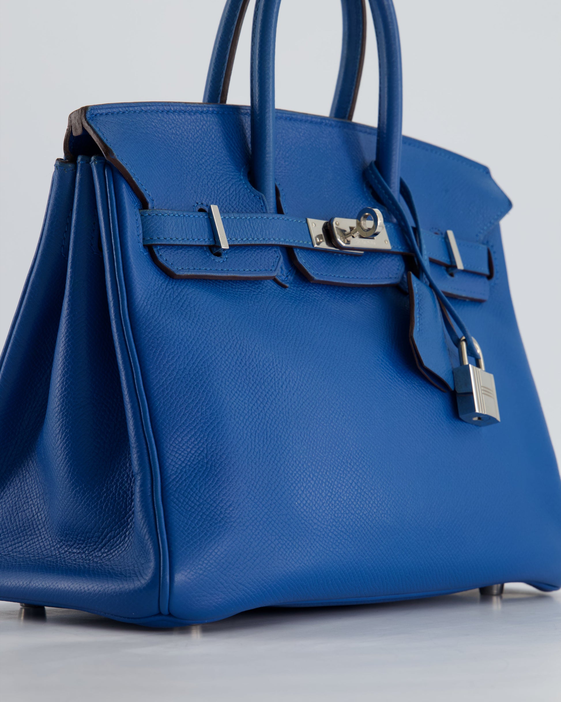Hermes Birkin 25cm Retourne in Bleu De Galice Epsom Leather with Palladium Hardware
