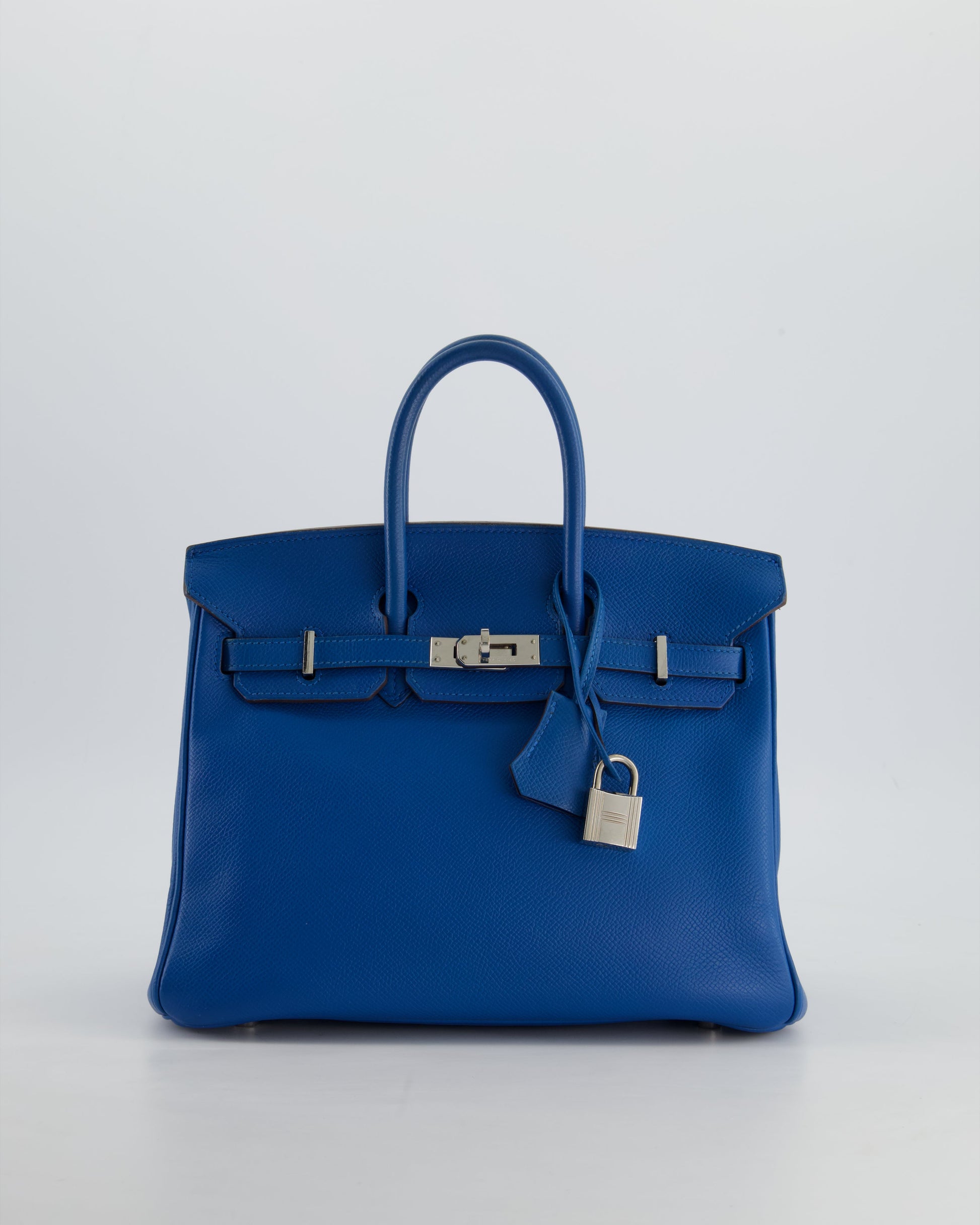 Hermes Birkin 25cm Retourne in Bleu De Galice Epsom Leather with Palladium Hardware