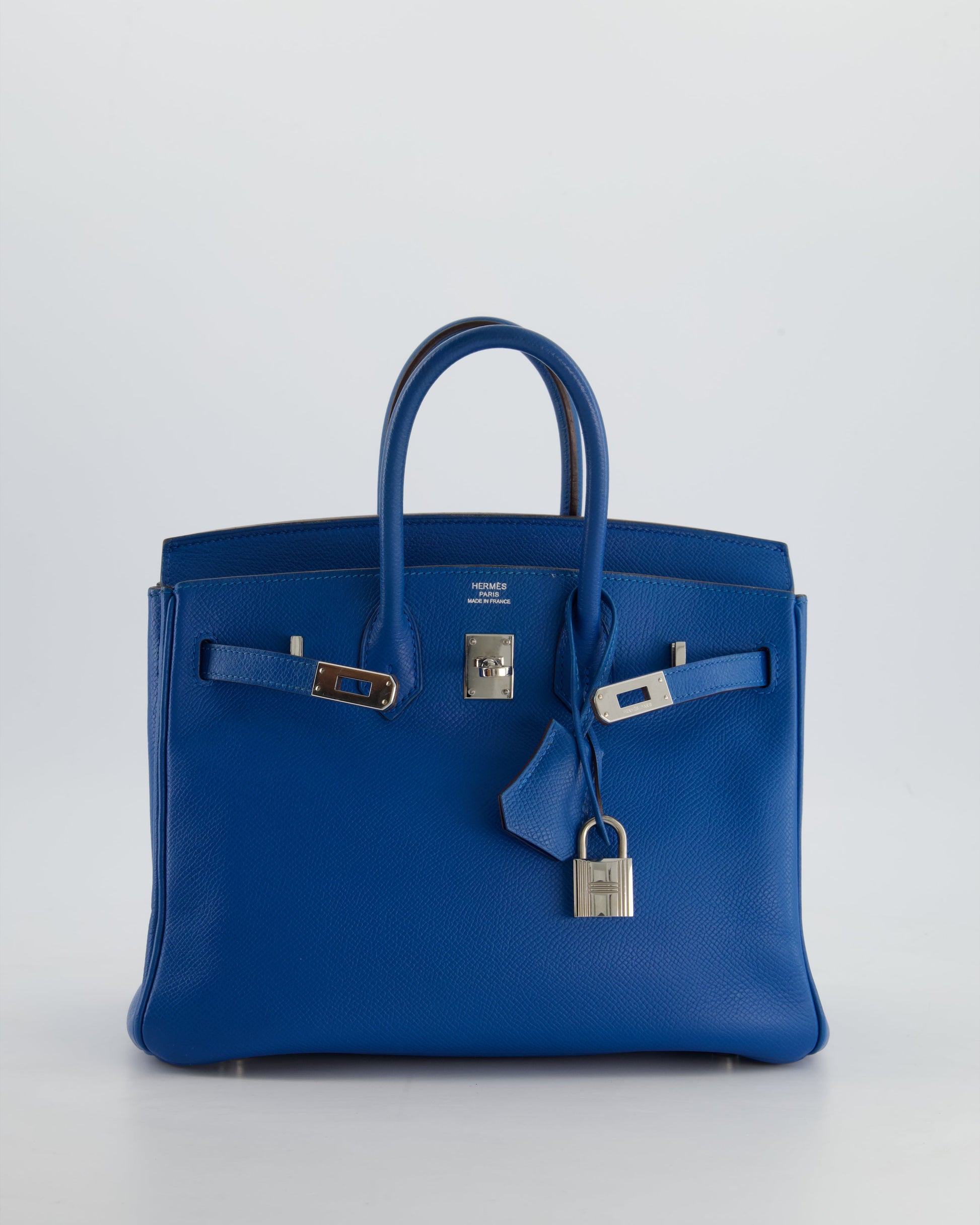 Hermes Birkin 25cm Retourne in Bleu De Galice Epsom Leather with Palladium Hardware