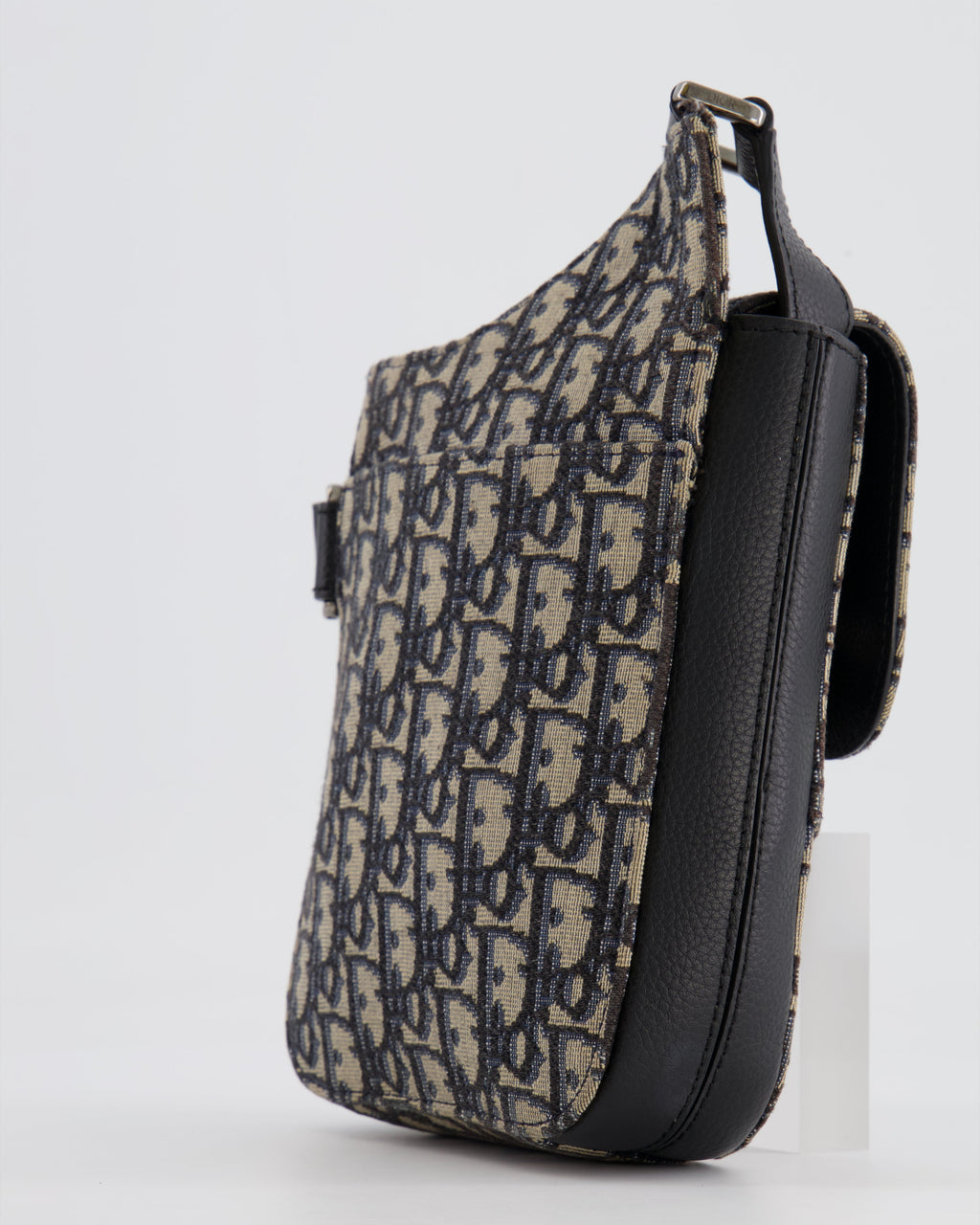 *FIRE PRICE* Christian Dior Black Dior Oblique Jacquard Vertical Saddle Pouch Bag RRP £1,500