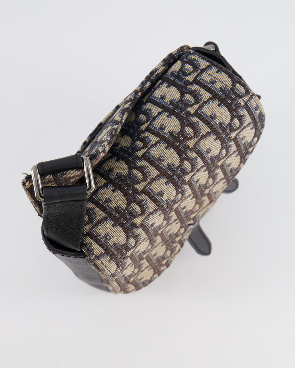 *FIRE PRICE* Christian Dior Black Dior Oblique Jacquard Vertical Saddle Pouch Bag RRP £1,500