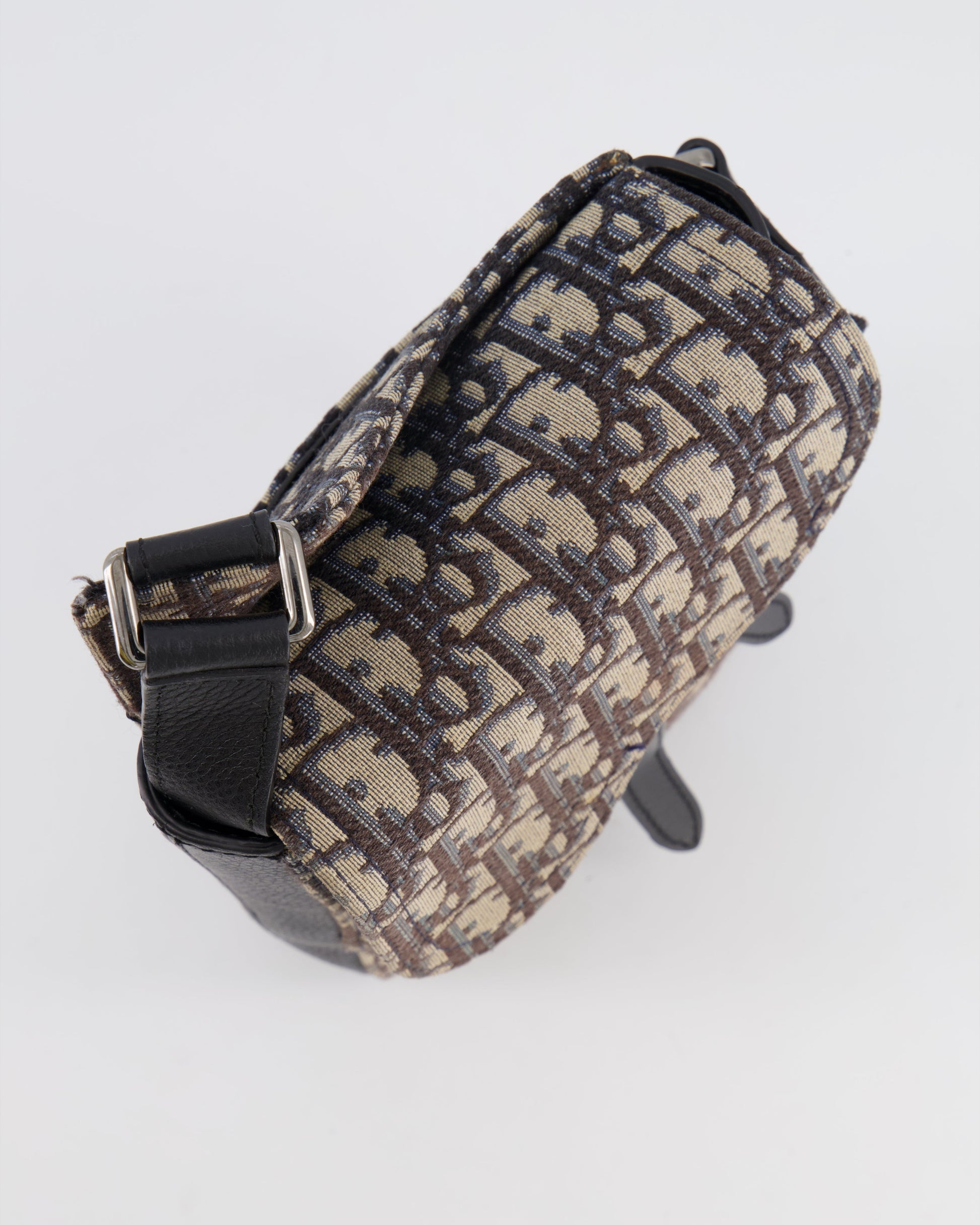 *FIRE PRICE* Christian Dior Black Dior Oblique Jacquard Vertical Saddle Pouch Bag RRP £1,500