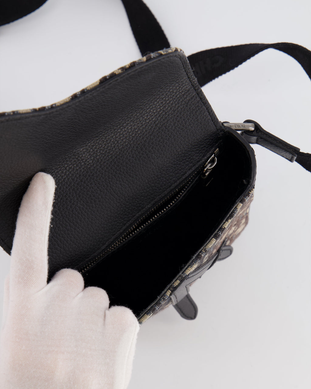 *FIRE PRICE* Christian Dior Black Dior Oblique Jacquard Vertical Saddle Pouch Bag RRP £1,500