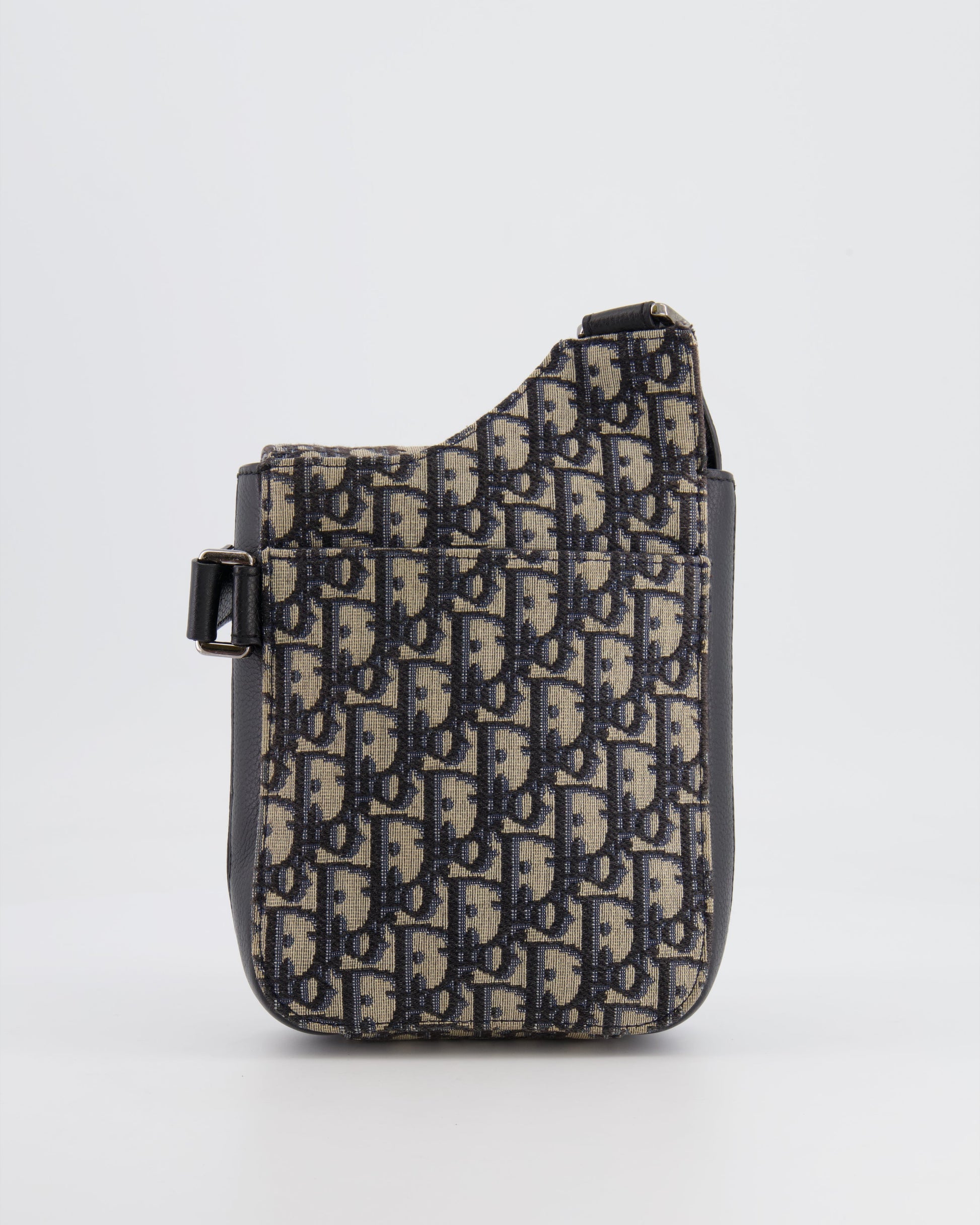 *FIRE PRICE* Christian Dior Black Dior Oblique Jacquard Vertical Saddle Pouch Bag RRP £1,500