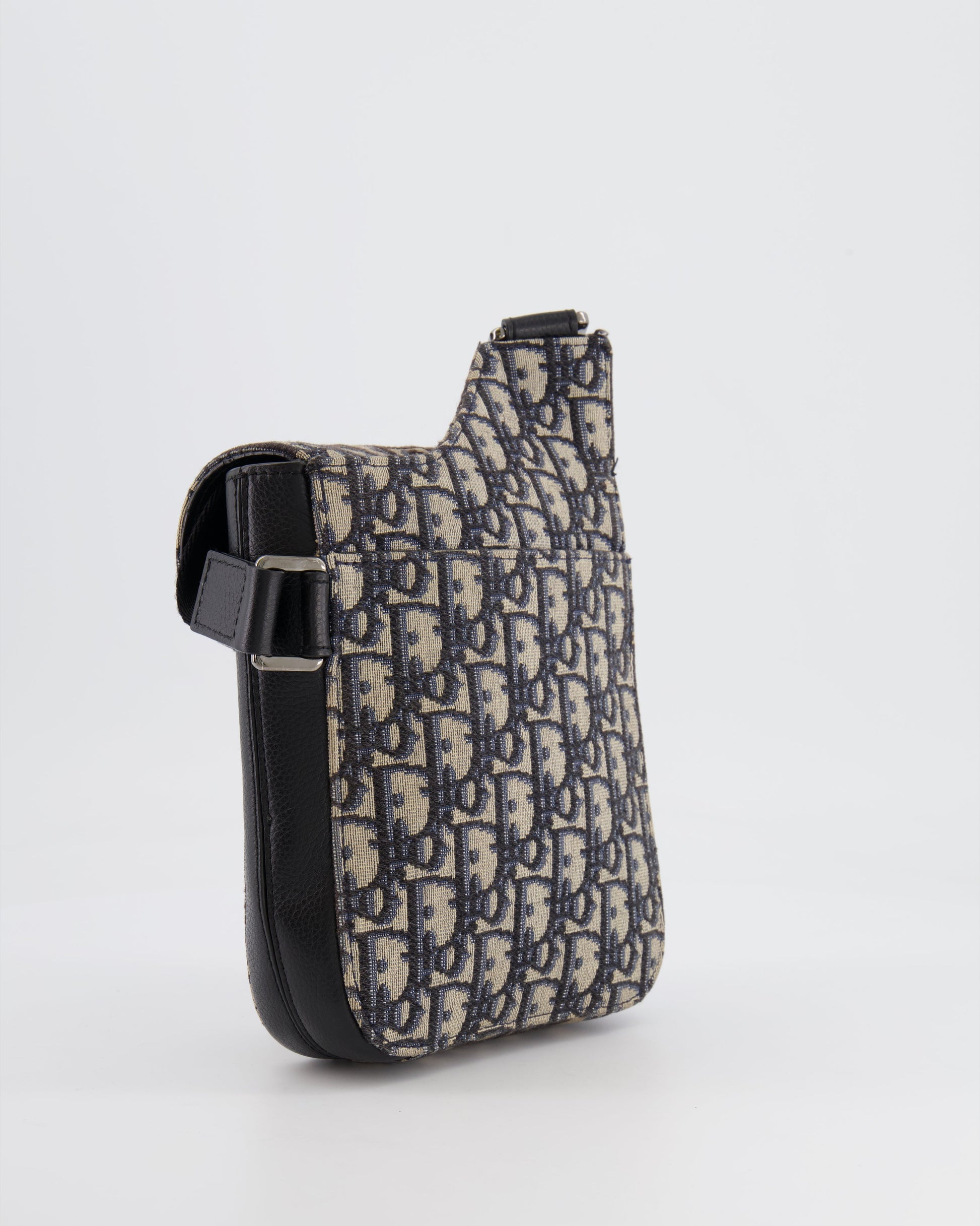 *FIRE PRICE* Christian Dior Black Dior Oblique Jacquard Vertical Saddle Pouch Bag RRP £1,500