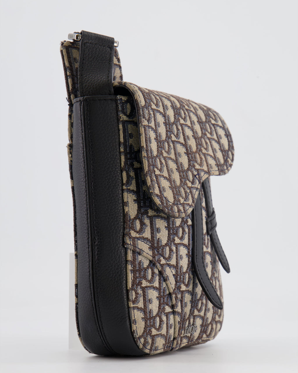 *FIRE PRICE* Christian Dior Black Dior Oblique Jacquard Vertical Saddle Pouch Bag RRP £1,500