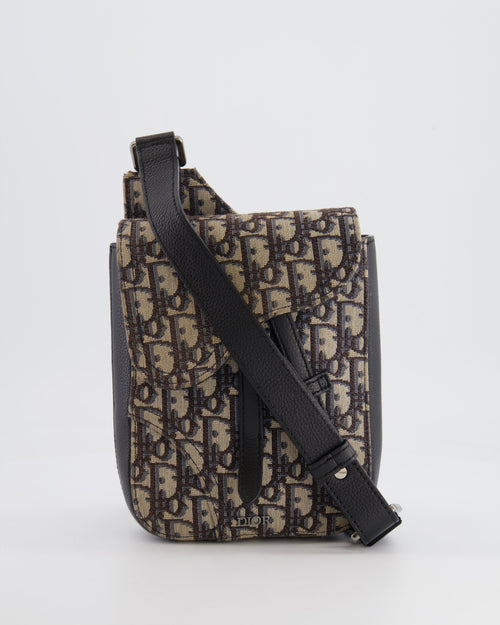 *FIRE PRICE* Christian Dior Black Dior Oblique Jacquard Vertical Saddle Pouch Bag RRP £1,500