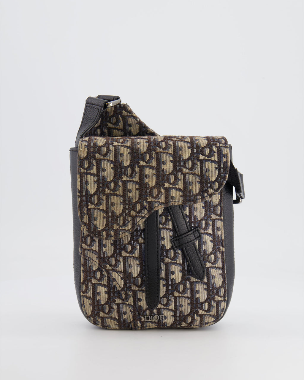*FIRE PRICE* Christian Dior Black Dior Oblique Jacquard Vertical Saddle Pouch Bag RRP £1,500