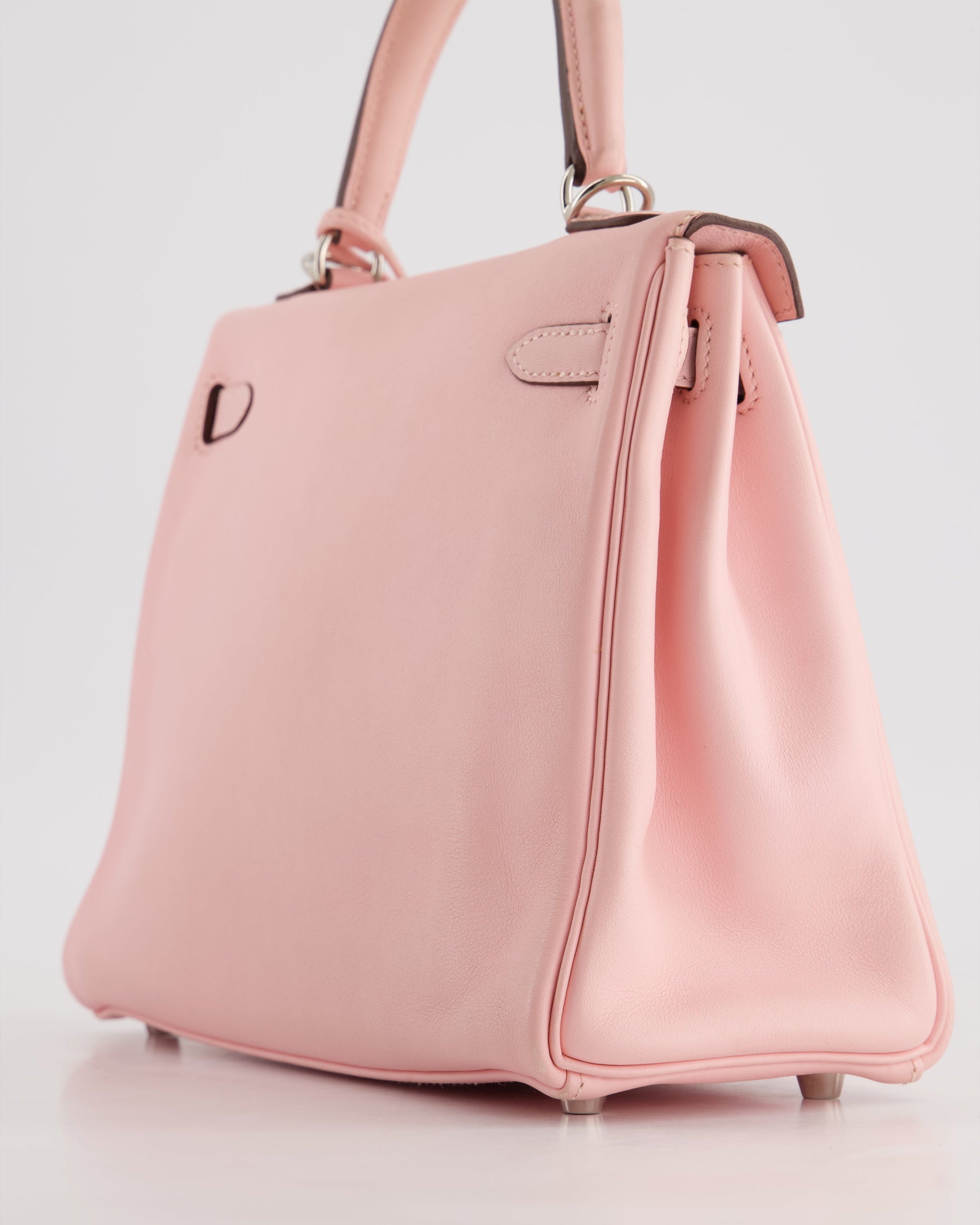 Hermes Kelly Bag 25cm Retourne in Rose Sakura Swift Leather with Palladium Hardware